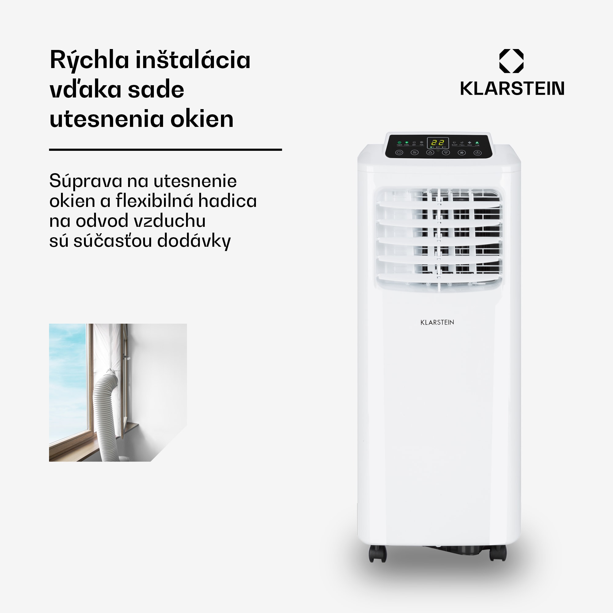 Klarstein Pure Blizzard Smart 7k, mobilná klimatizácia, 7 000 BTU/2,1 kW, A, diaľkový ovládač – Obrázok 5