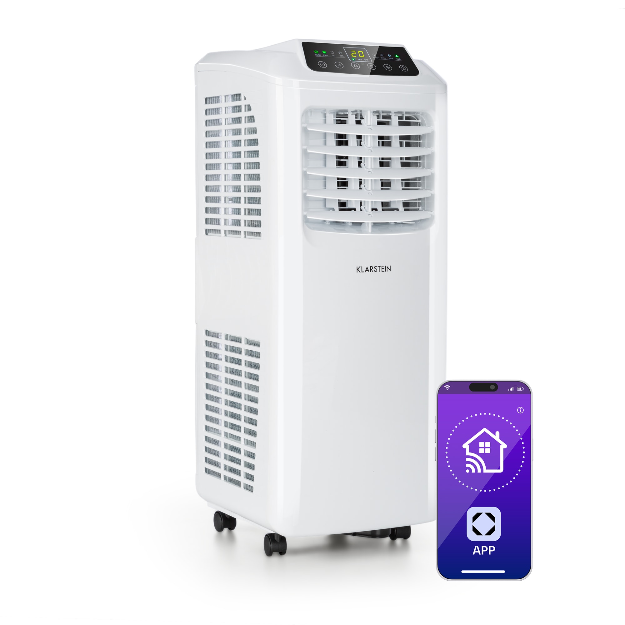 Klarstein Pure Blizzard Smart 9k, mobilná klimatizácia, 9 000 BTU/2,6 kW, A, diaľkový ovládač