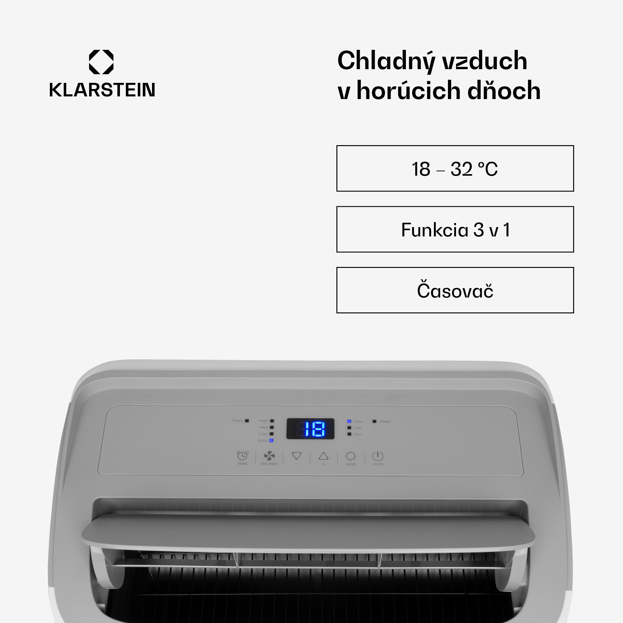 Klarstein Grandbreeze Eco 12K, mobilná klimatizácia 3 v 1, 460 m³/h, 12 000 BTU/1,35 kW – Obrázok 2