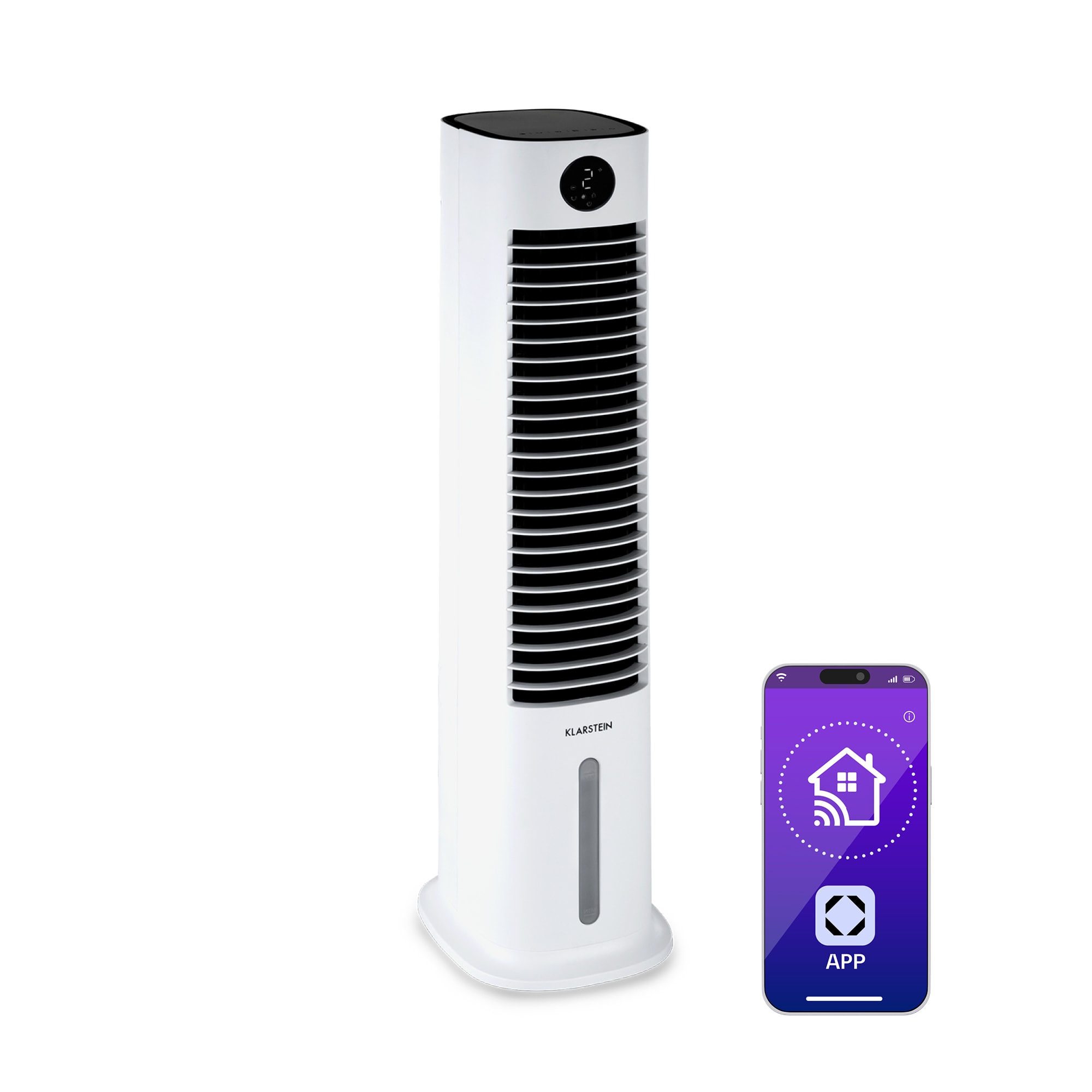 Klarstein Skytower Grand Smart, ochladzovač vzduchu, 80 W, 460 m³/h, 8 l, mobilný