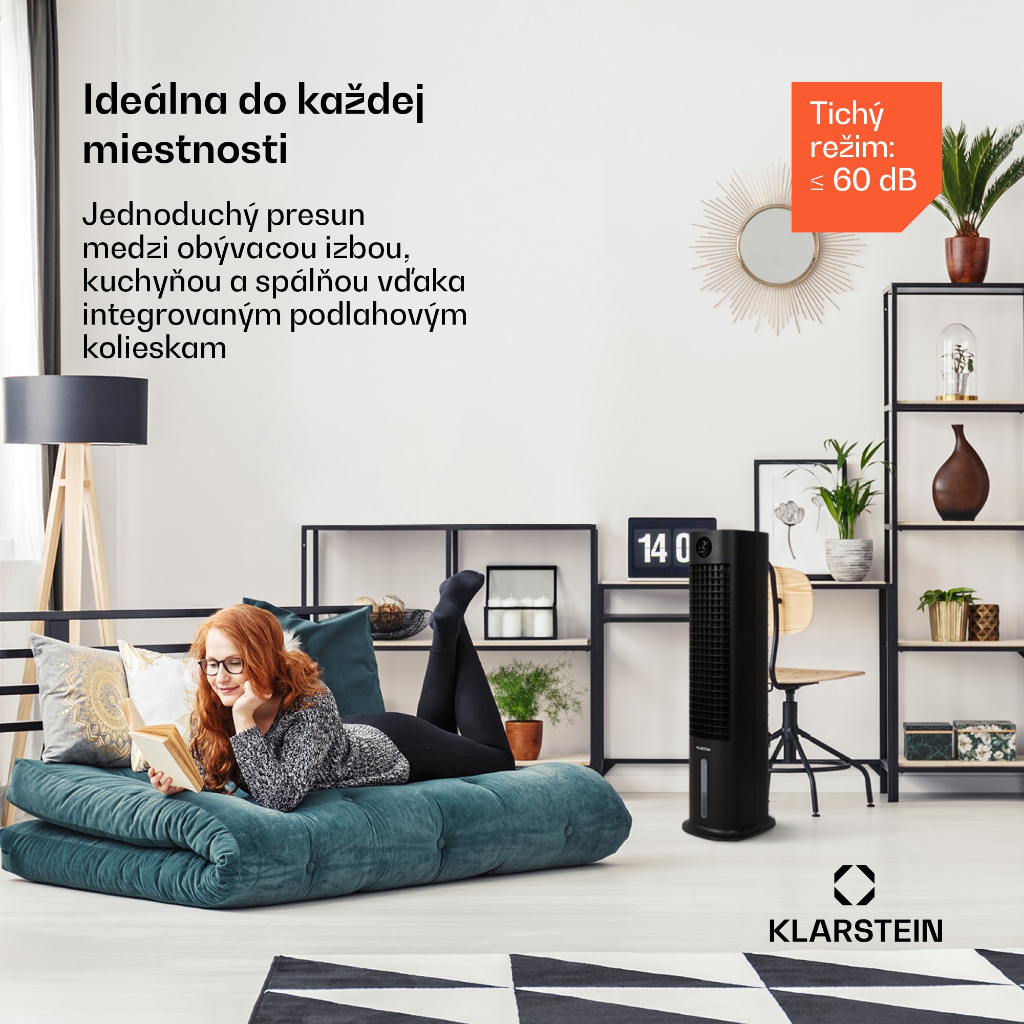 Klarstein Skytower Grand Smart, ochladzovač vzduchu, 80 W, 460 m³/h, 8 l, mobilný – Obrázok 4
