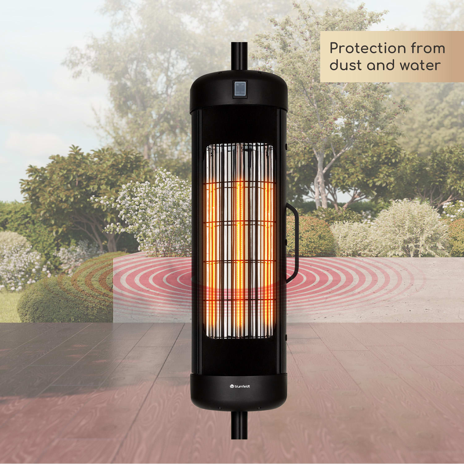 Blumfeldt Heat Guru Turbo, sálavý ohrievač, 2000 W, IP54, vonkajšie použitie, montáž na slnečníky