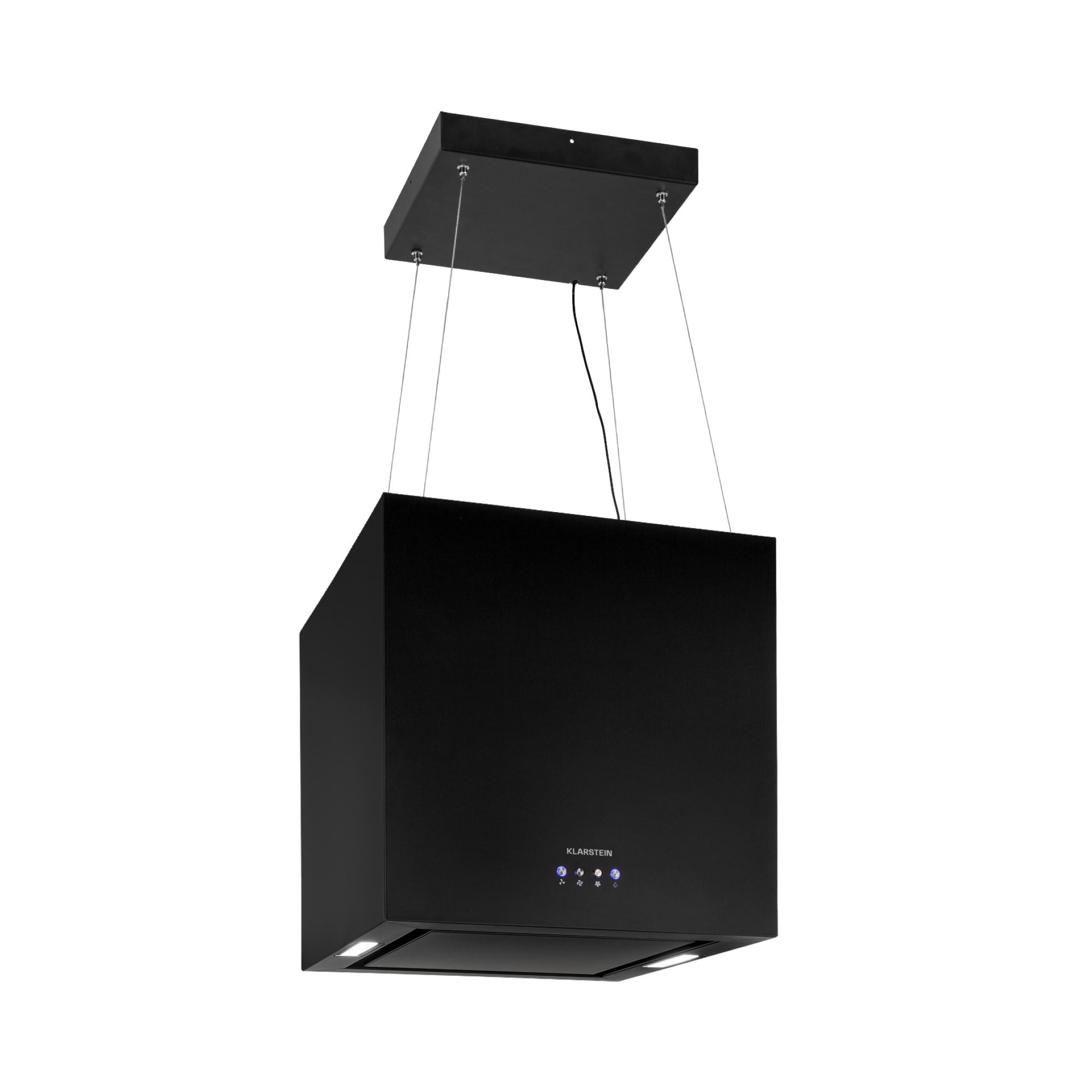Klarstein Kronleuchter, digestor, 44 cm, ostrovčekový, 596 m³/h, LED panel, A, čierny