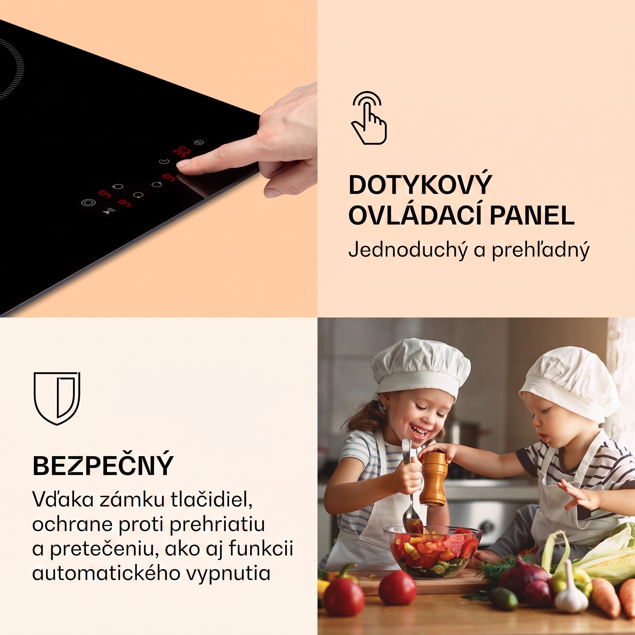 Klarstein Virtuosa 3 Slim, varná doska, 5000 W, 3 zóny, Dualzone, časovač, keramika – Obrázok 4