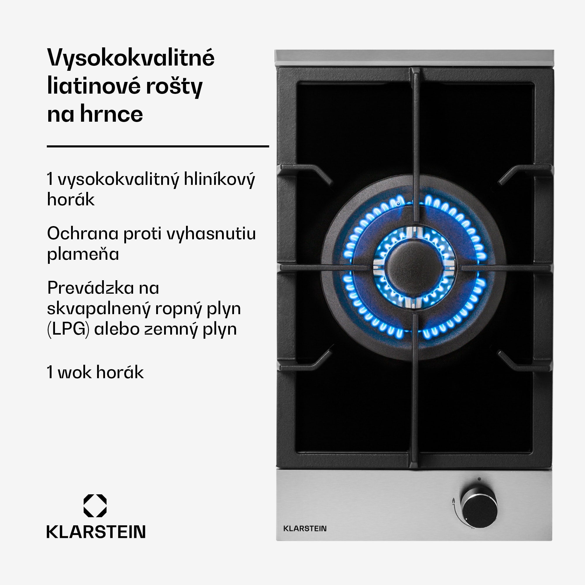 Klarstein Alchemist plynová varná doska 1 Wok horák sklokeramika – Obrázok 3