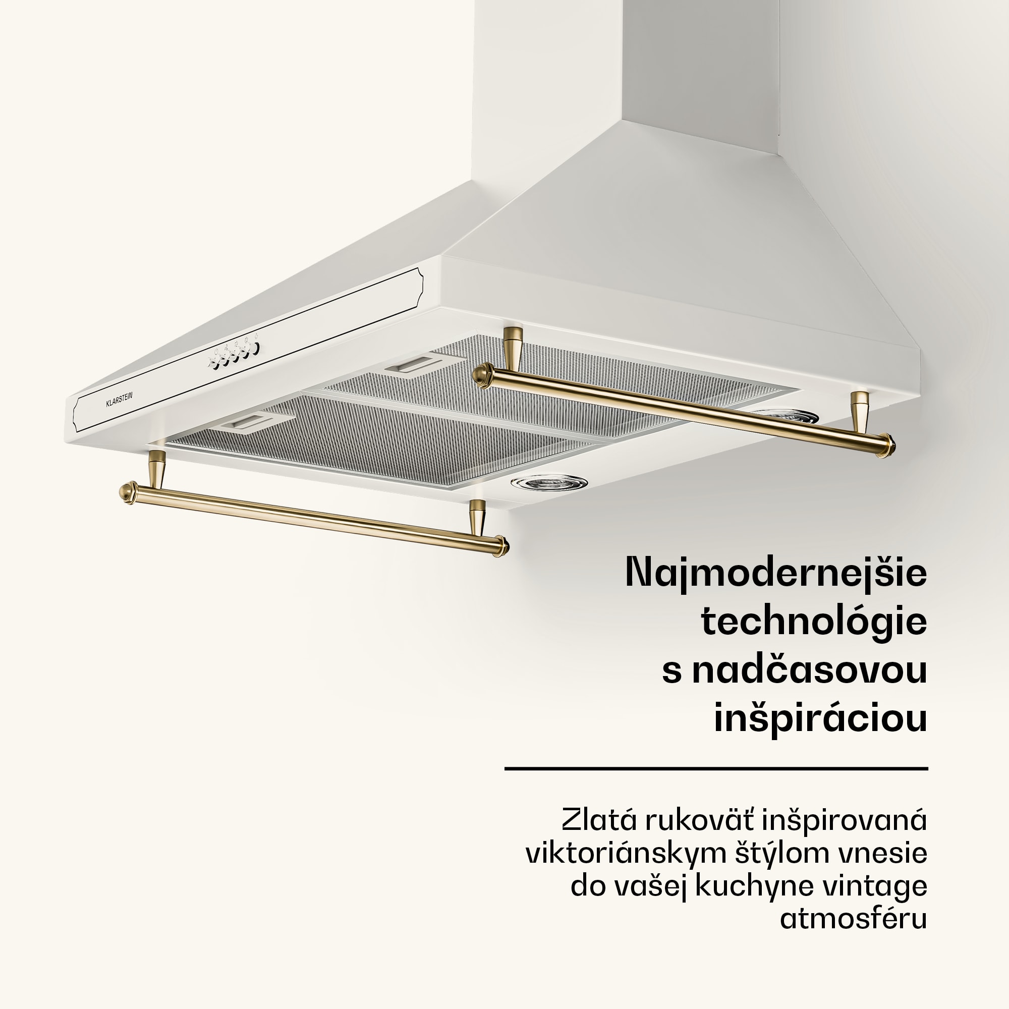 Klarstein Victoria digestor 60 cm retro dizajn 630 m³/h 2 LED lampy – Obrázok 5