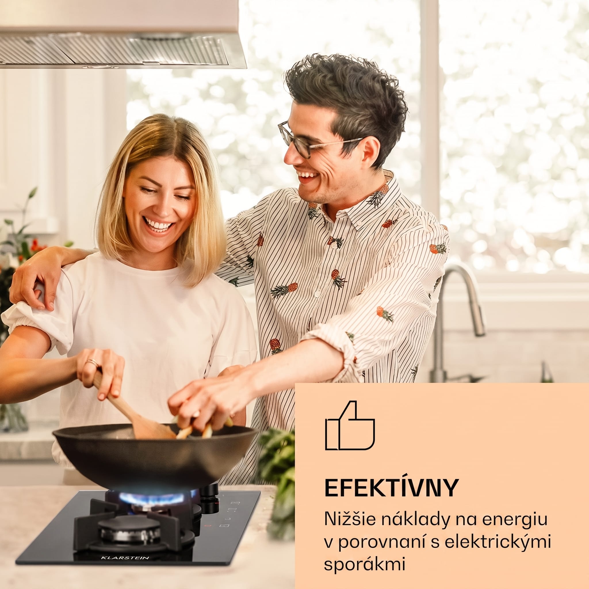 Klarstein Goldflame 2, plynová varná doska, 2 Messing horáky, sklokeramika – Obrázok 2
