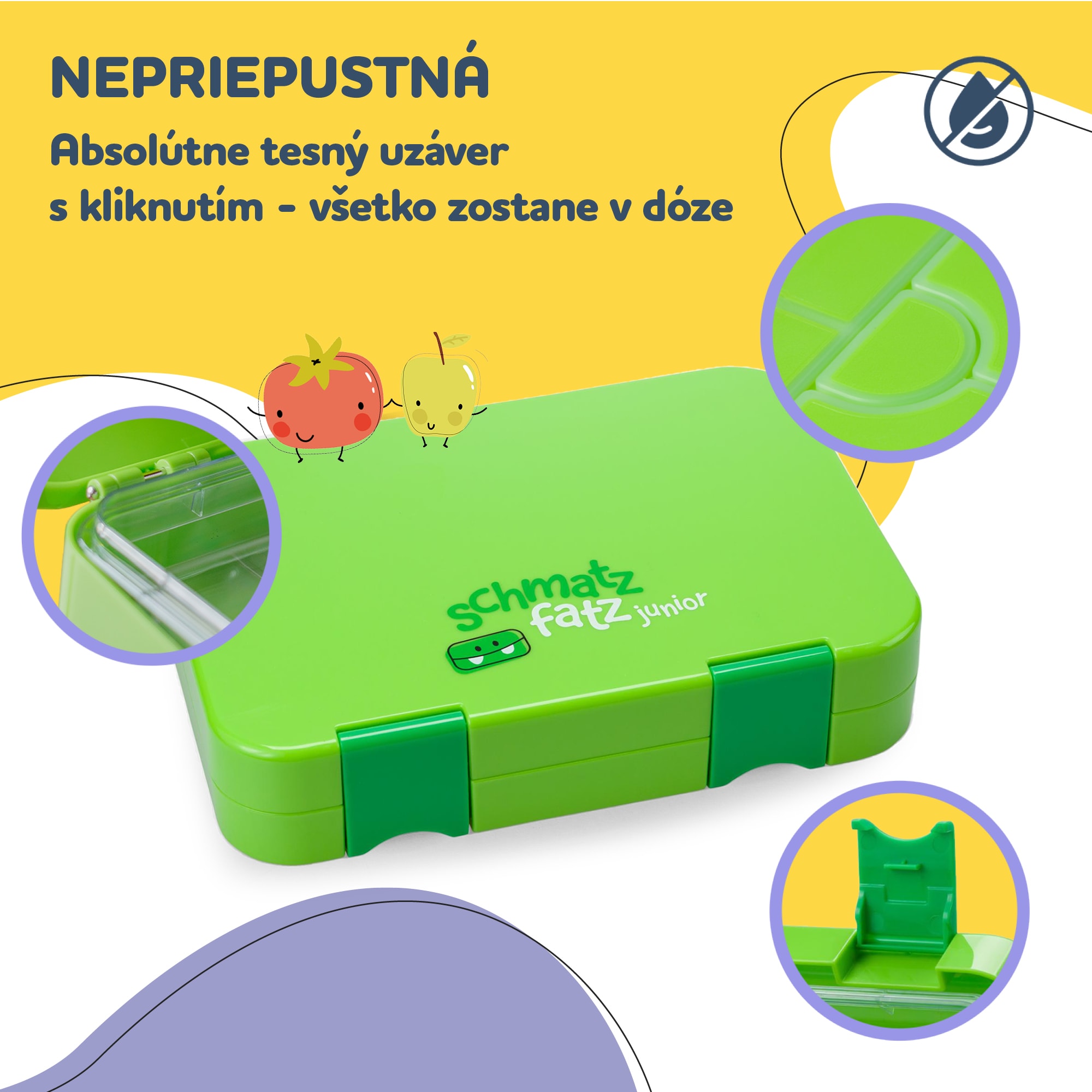 Klarstein Schmatzfatz junior, desiatový box, 6 priehradiek, 21,3 × 15 × 4,5 cm – Obrázok 3