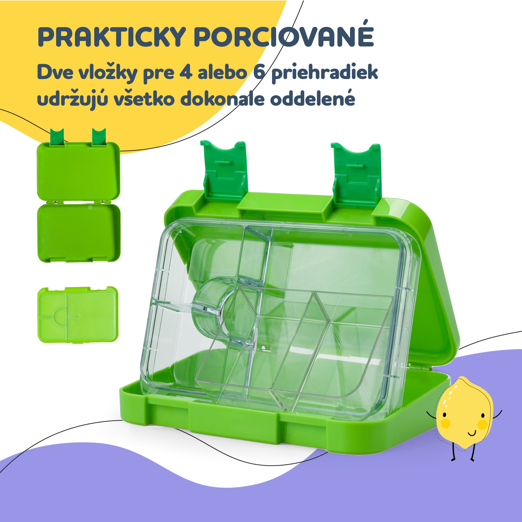 Klarstein Schmatzfatz junior, desiatový box, 6 priehradiek, 21,3 × 15 × 4,5 cm – Obrázok 4