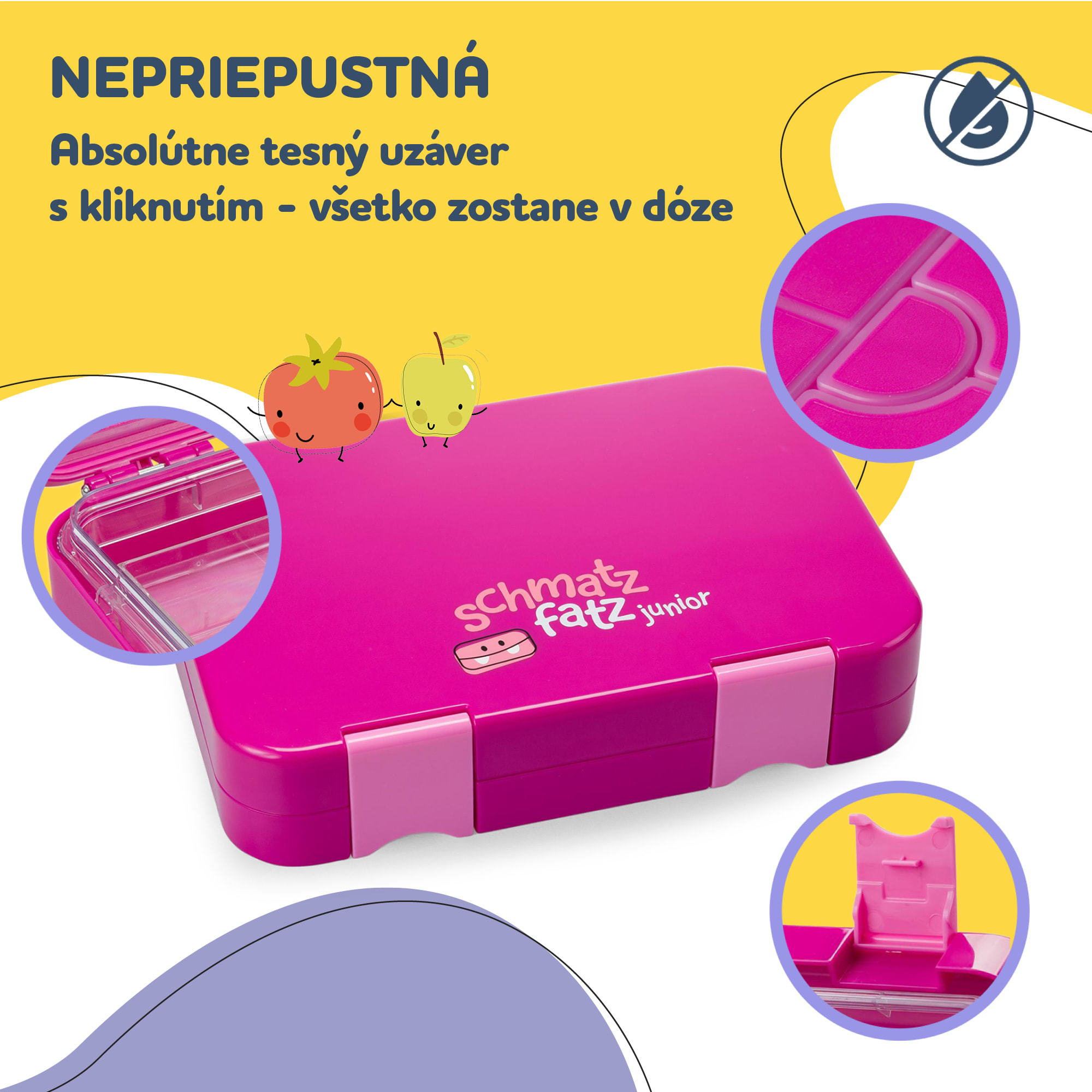 Klarstein Schmatzfatz junior, desiatový box, 6 priehradiek, 21,3 × 15 × 4,5 cm – Obrázok 3