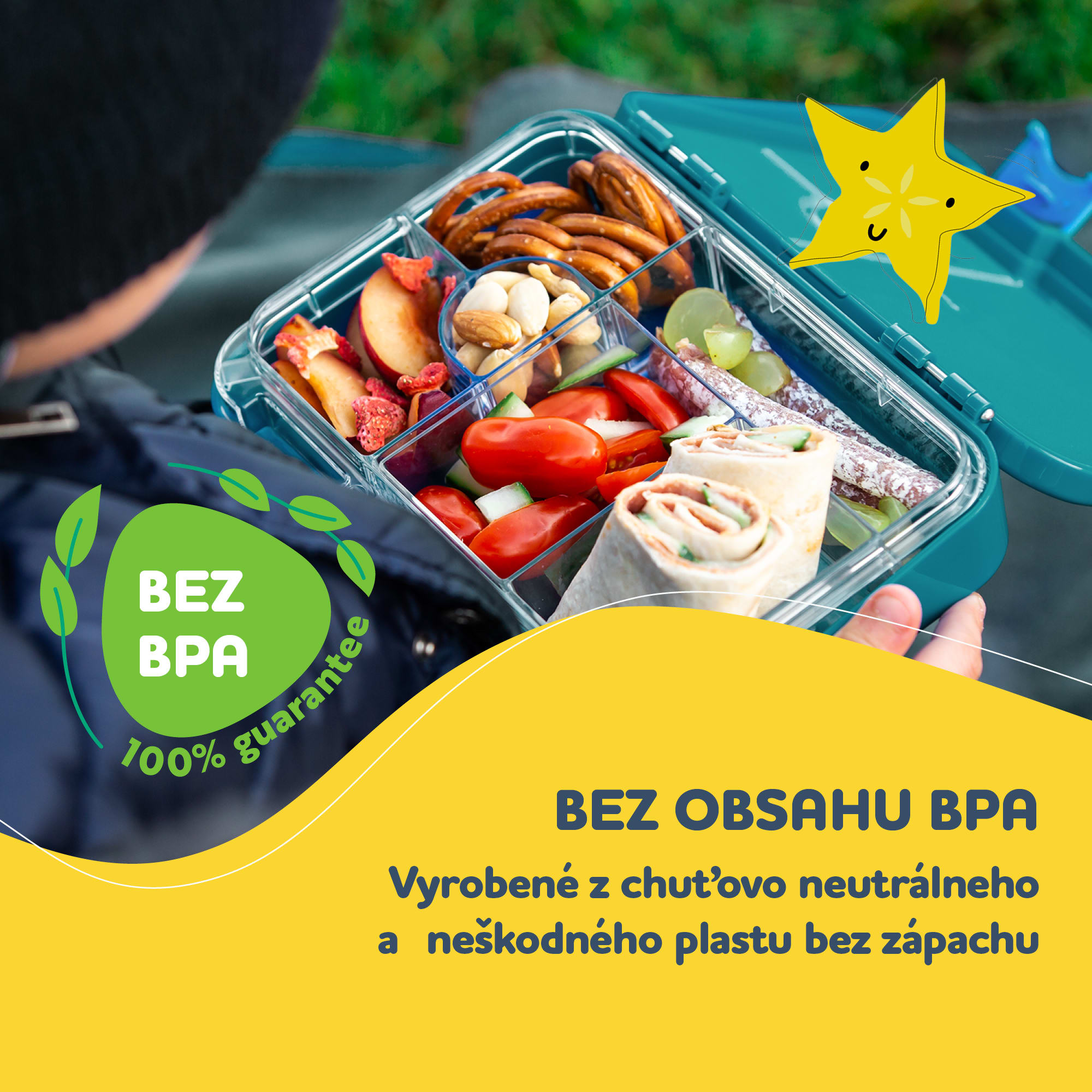 Klarstein Schmatzfatz junior, desiatový box, 6 priehradiek, 21,3 × 15 × 4,5 cm – Obrázok 2