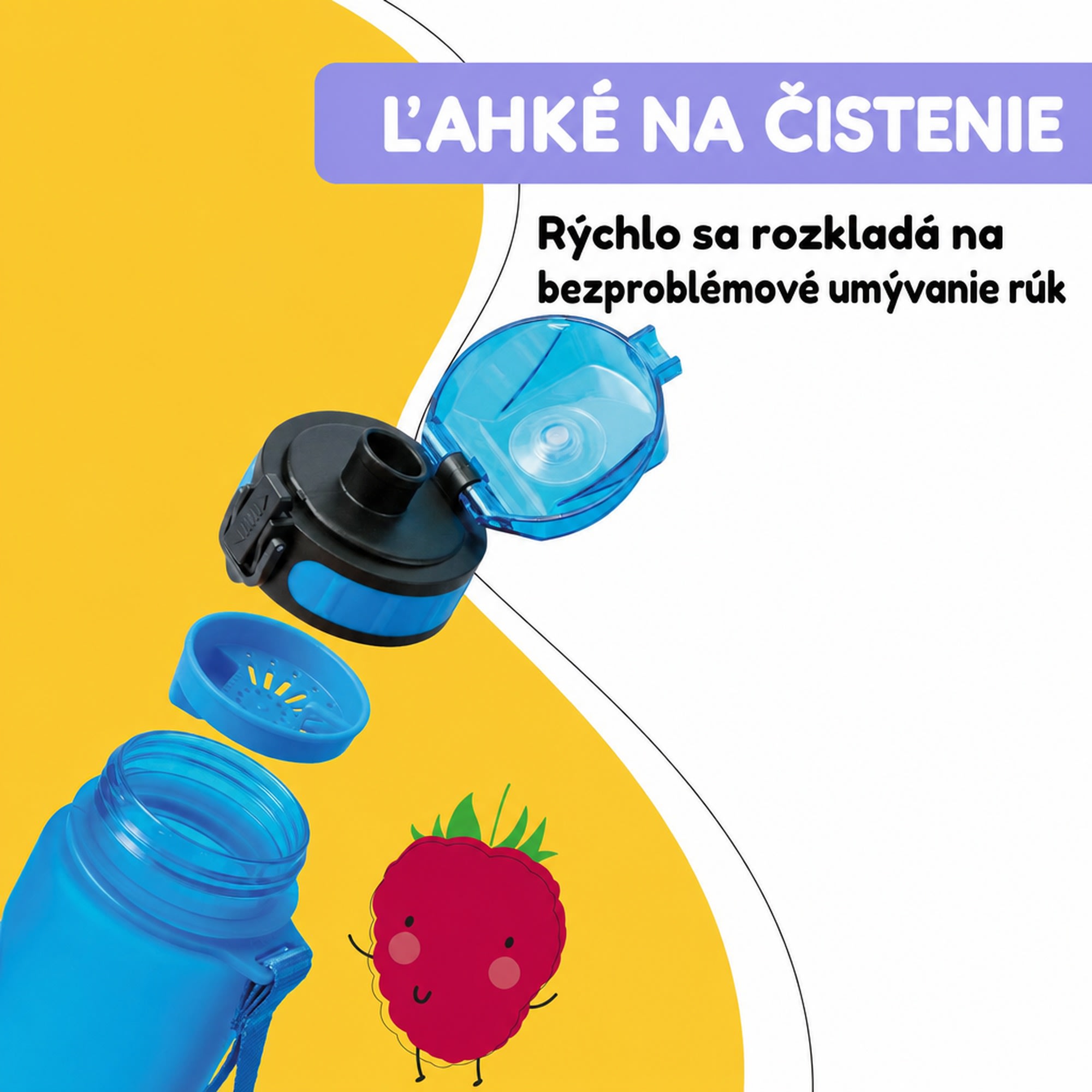 Klarstein Schmatzfatz Wakaba detská fľaša na pitie | 500 ml | Tritan | Popruh na prenášanie | Bez BPA – Obrázok 4