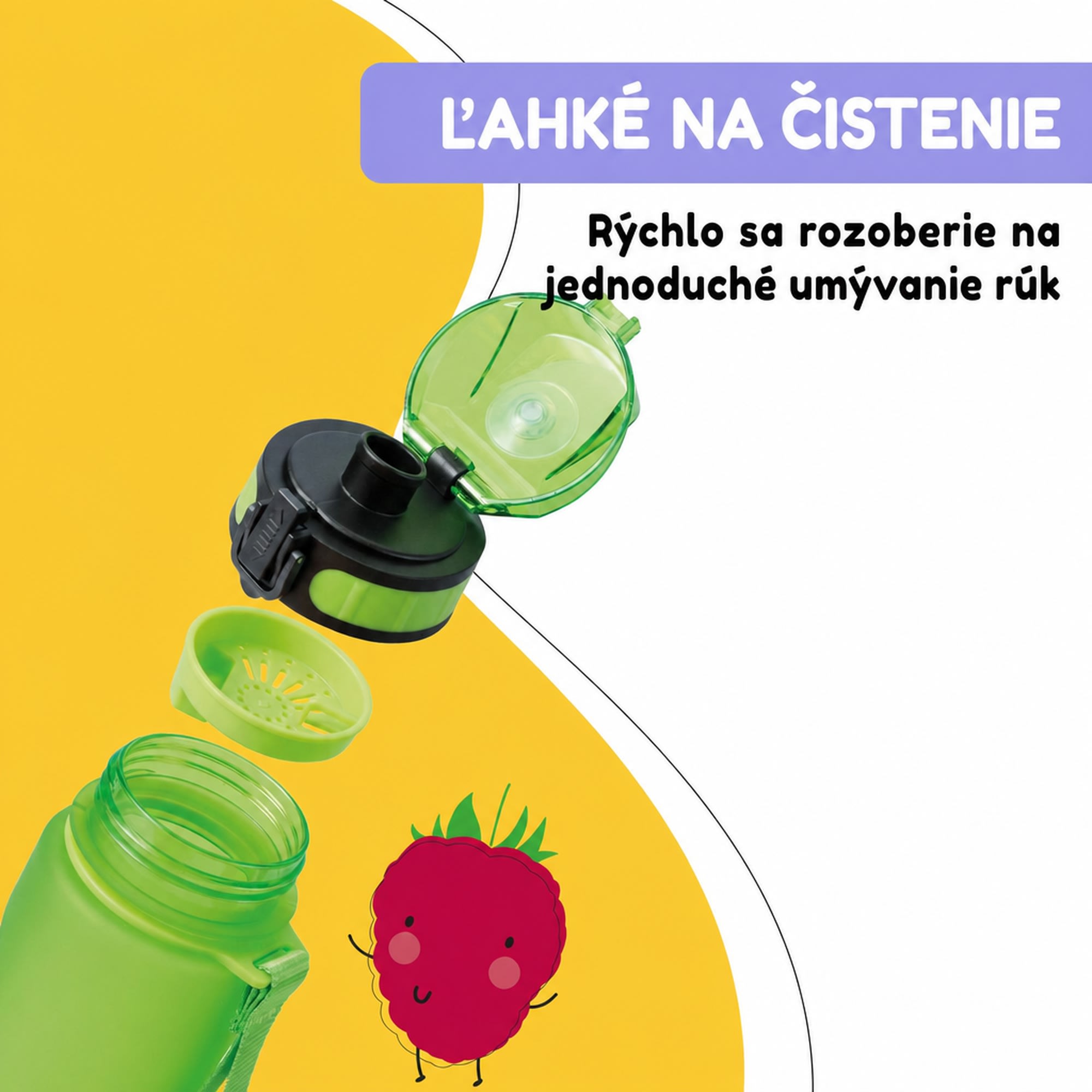 Klarstein Schmatzfatz Wakaba detská fľaša na pitie | 500 ml | Tritan | Popruh na prenášanie | Bez BPA – Obrázok 4