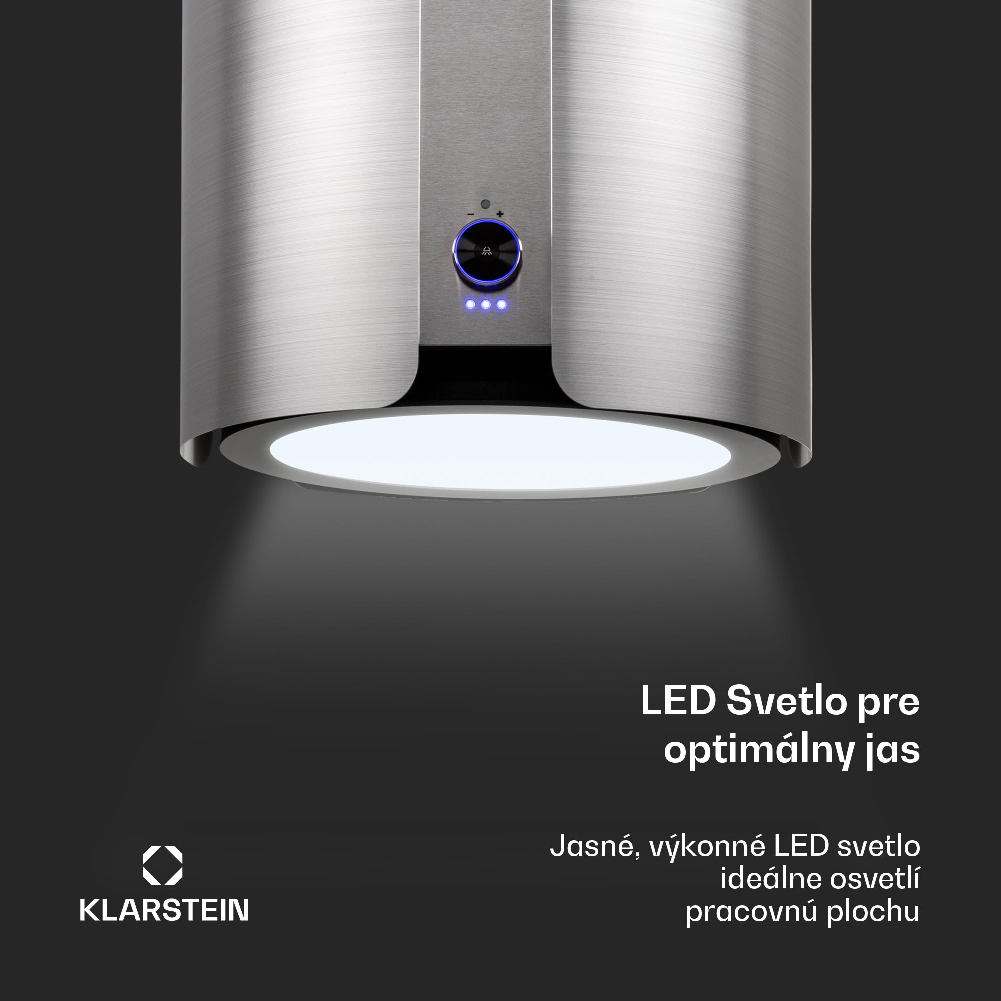 Klarstein Skyfall ostrovná odsávačka Ø45cm, recirkulácia 413m³/h, LED – Obrázok 4