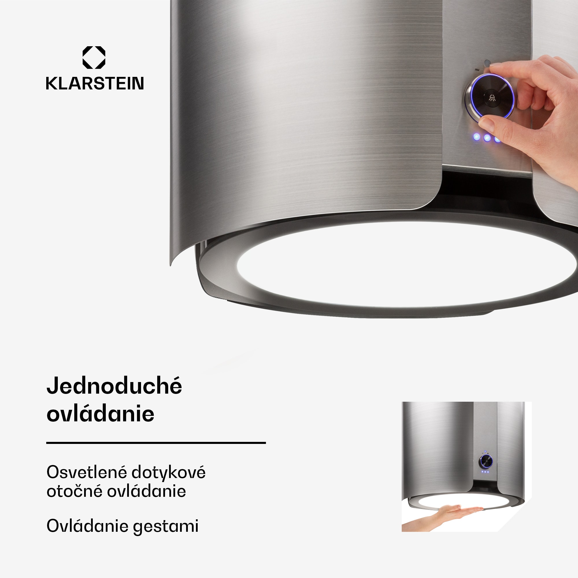 Klarstein Skyfall ostrovná odsávačka Ø45cm, recirkulácia 413m³/h, LED – Obrázok 5