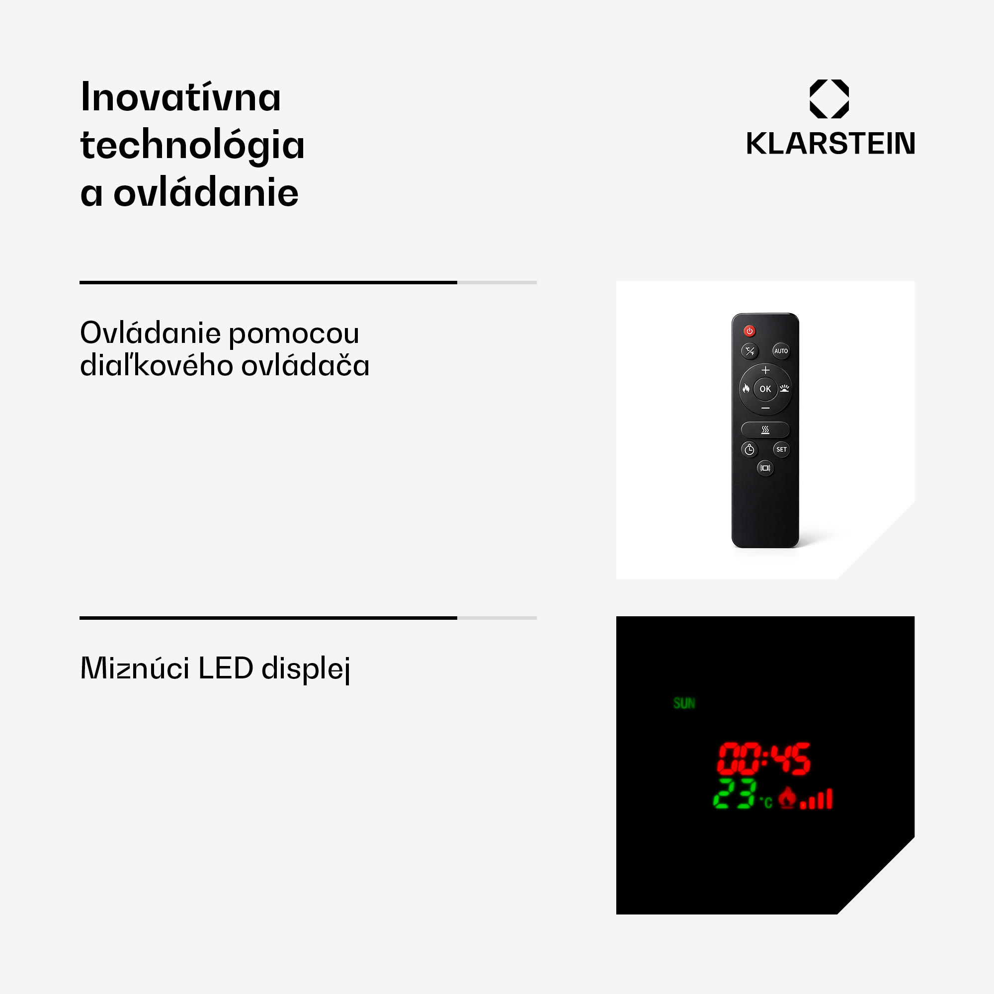 Klarstein Lamington elektrický krb 2000 W s LED plameňmi, ohrievač, časovač, ambientné osvetlenie – Obrázok 5