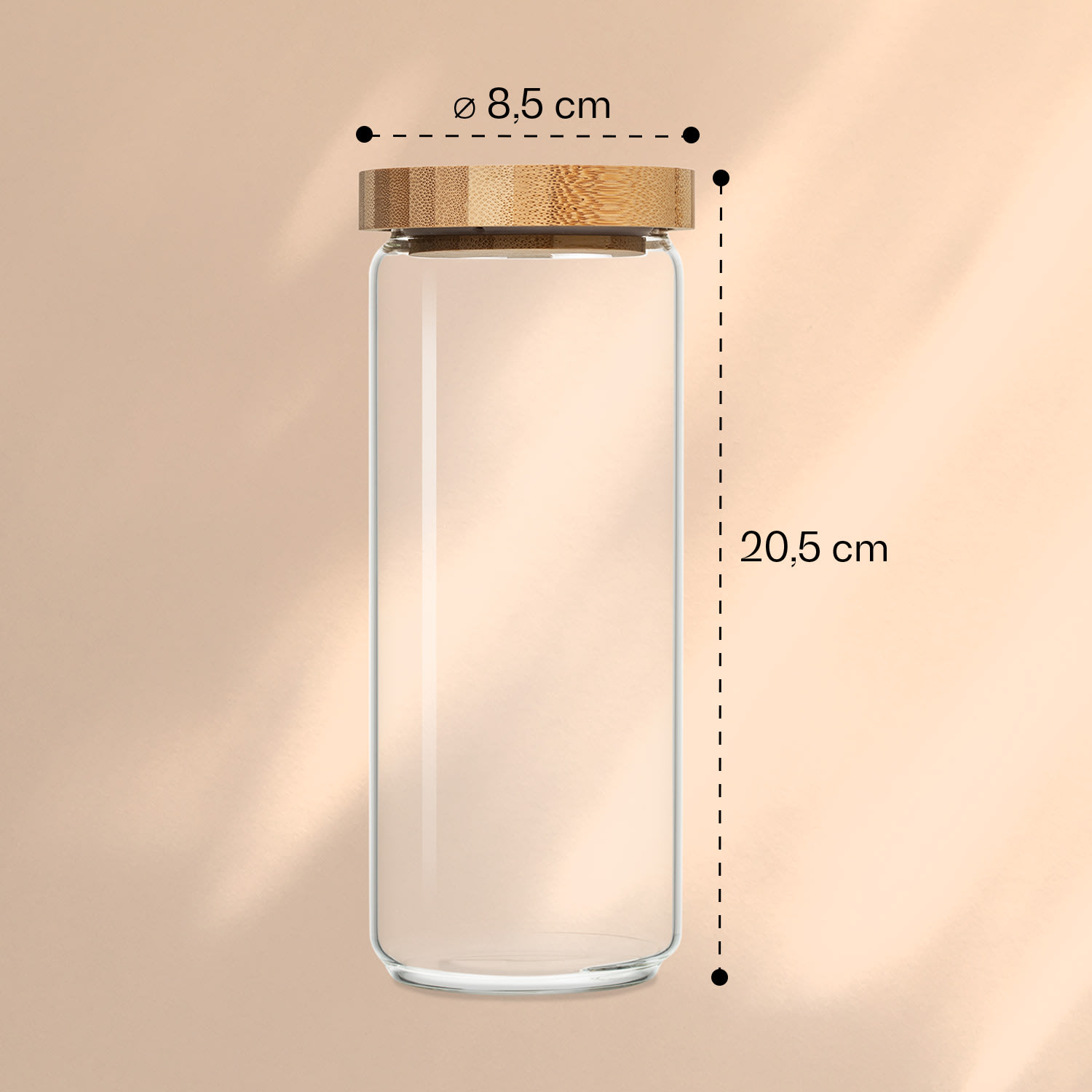 Klarstein Skladovacia nádoba, s bambusovým uzáverom, 800 ml, stohovateľná, vzduchotesná – Obrázok 5