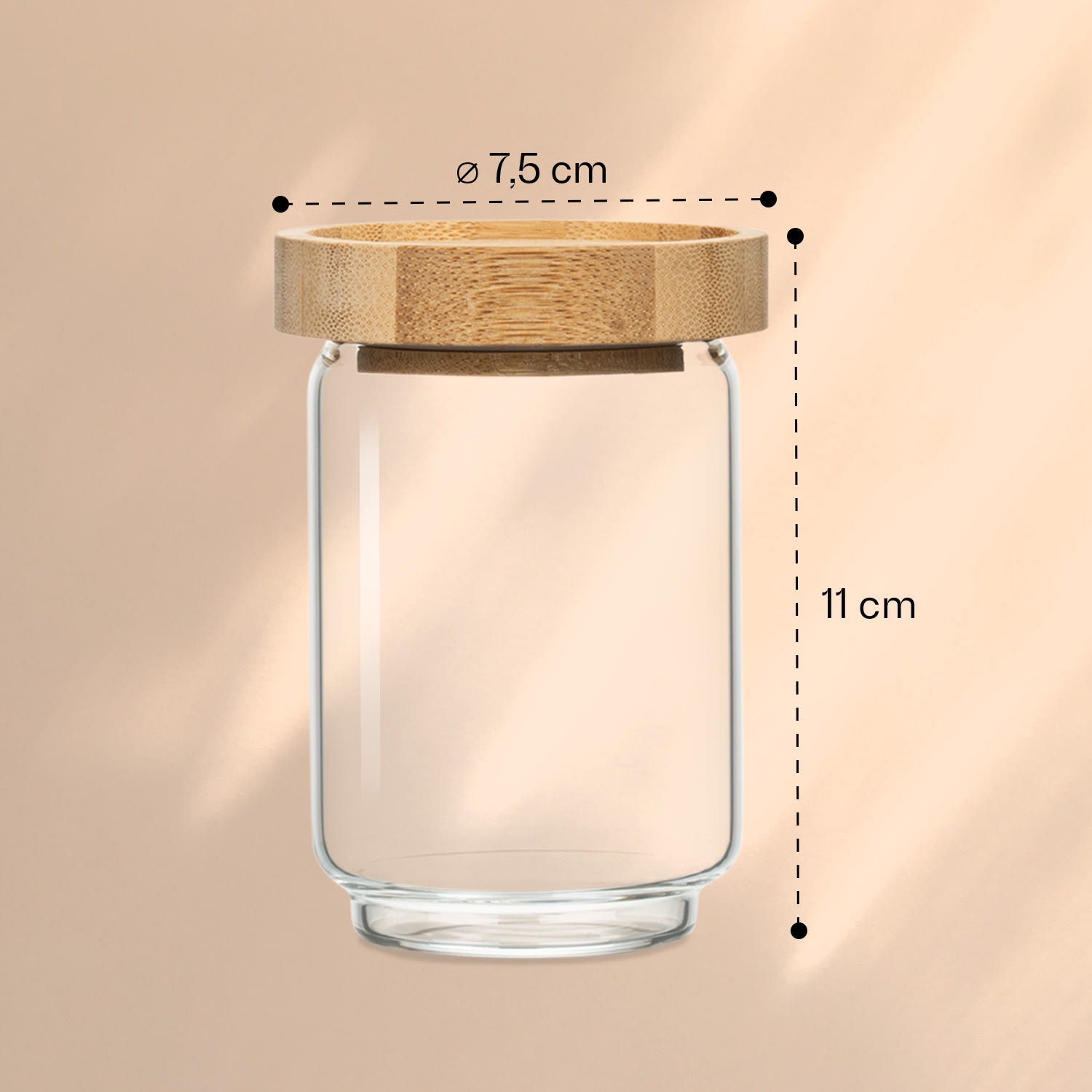 Klarstein Skladovacia nádoba, s bambusovým uzáverom, 250 ml, stohovateľná, vzduchotesná – Obrázok 5