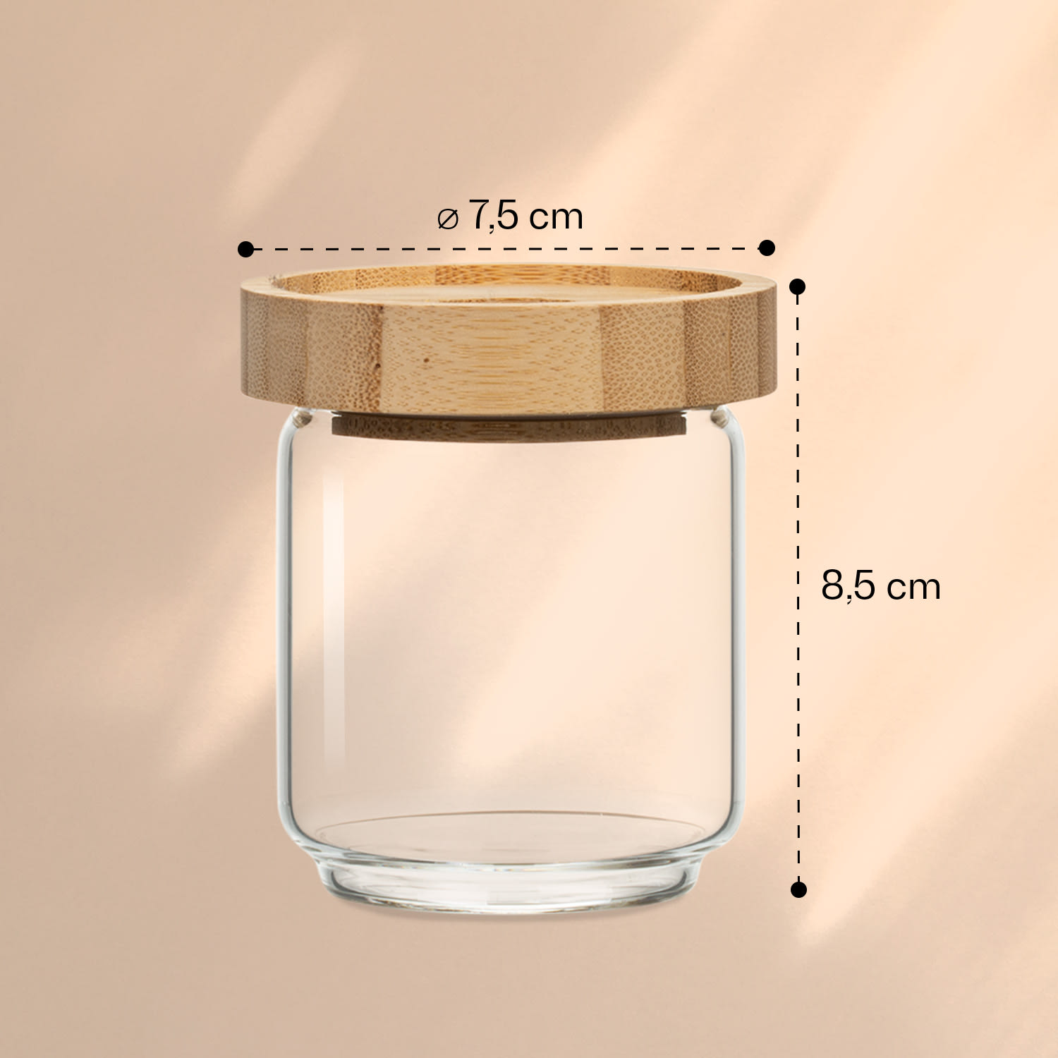 Klarstein Skladovacia nádoba, s bambusovým uzáverom, 200 ml, stohovateľná, vzduchotesná – Obrázok 5
