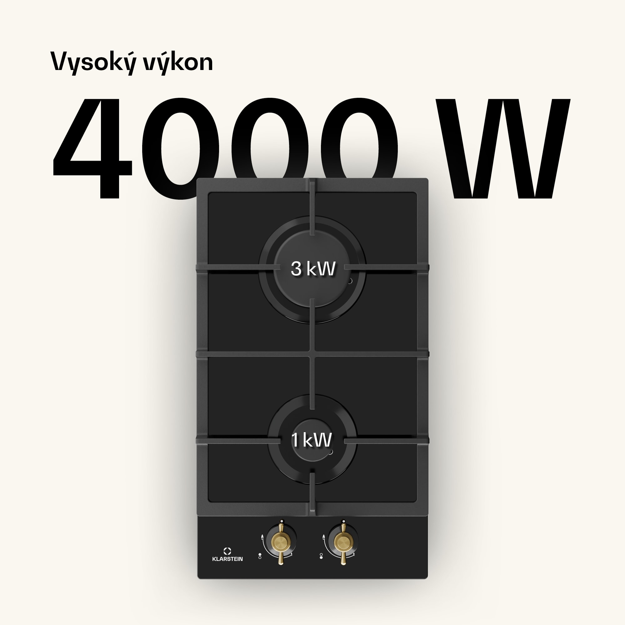 Klarstein Victoria Domino plynová varná doska 2-plameňová Sabaf horáky sklokeramika retro vzhľad – Obrázok 3