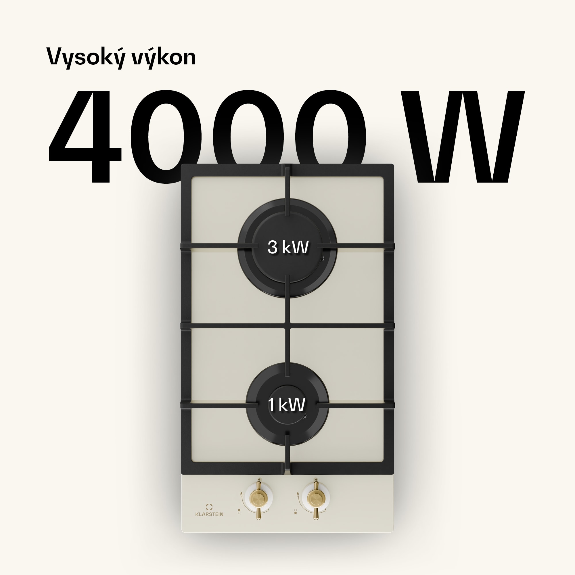 Klarstein Victoria Domino plynová varná doska 2-ohnisková Sabaf horáky sklokeramika retro vzhľad – Obrázok 3