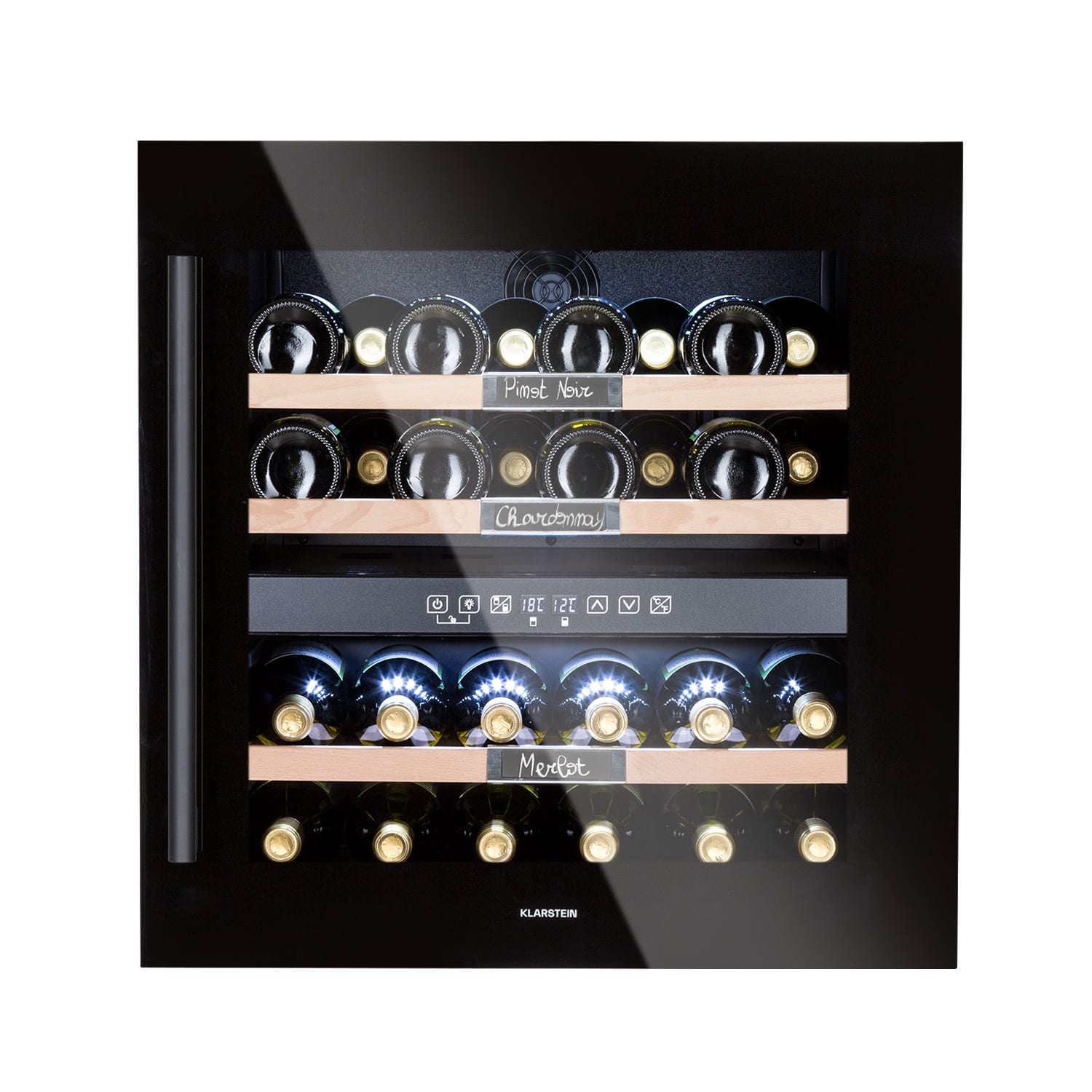 Klarstein Vinsider 36 Onyx Edition, vinotéka, 85 l, 5-22°C, 2 zóny