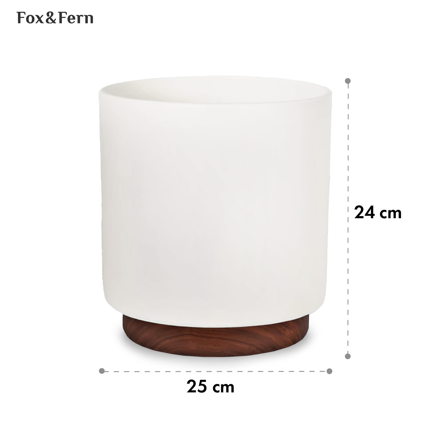 Fox & Fern Enspijk, kvetináče, orechové drevo, Polystone, ručne vyrobené, 2 veľkosti – Obrázok 5