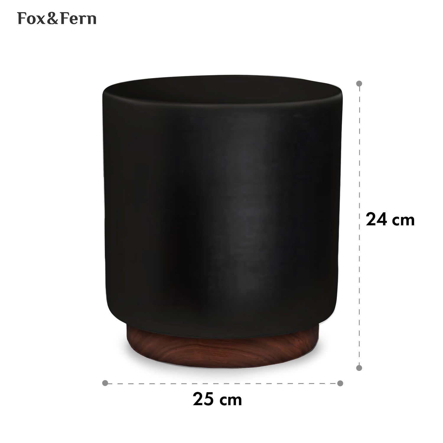 Fox & Fern Enspijk, kvetináče, orechové drevo, Polystone, ručne vyrobené, 2 veľkosti – Obrázok 5