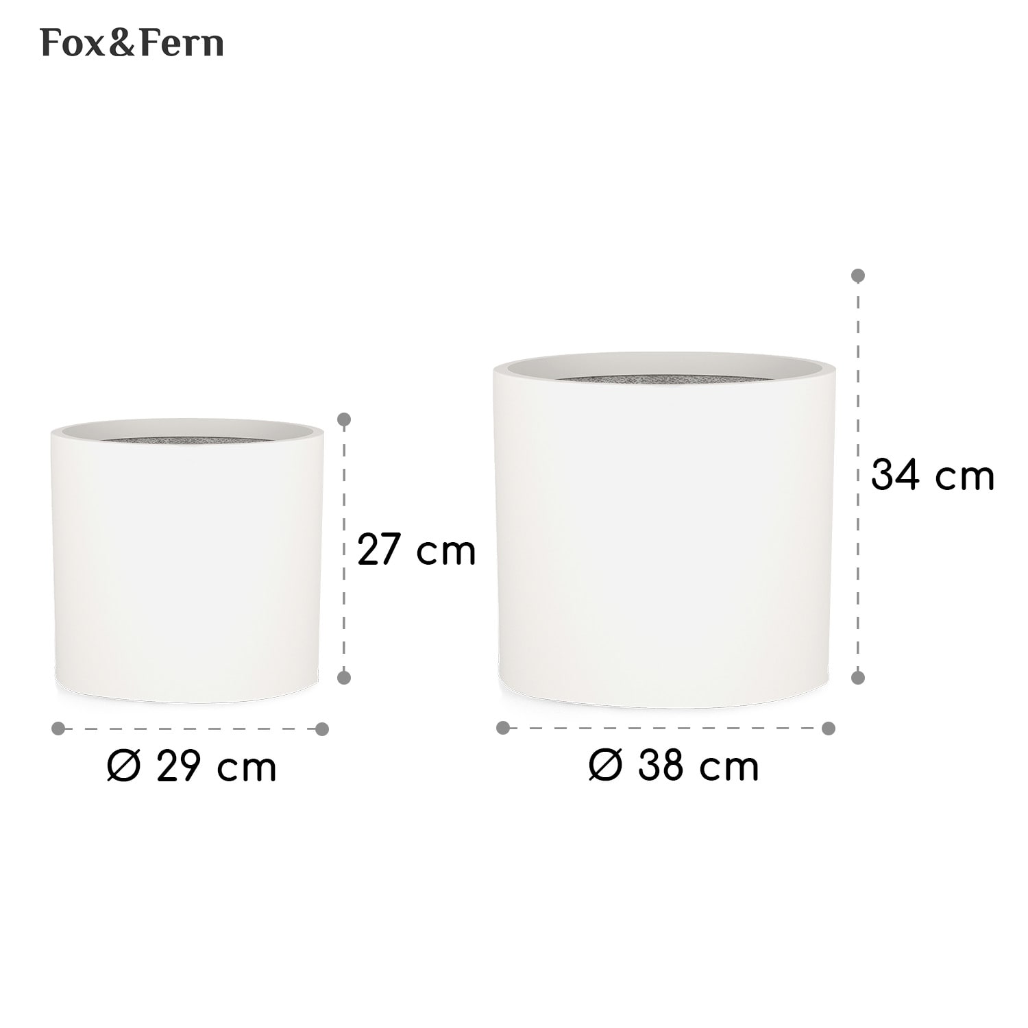 Blumfeldt Gendt, kvetináč, vrchný kvetináč, súprava 2 kusov, veľkosti L/XL, fiberstone, interiér/exteriér – Obrázok 5