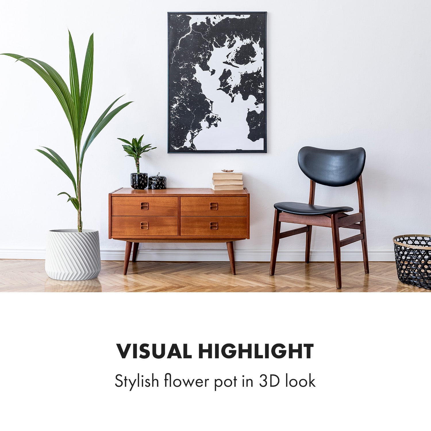Fox & Fern Heusden, súprava 2 kvetináčov, polyston, vhodný na rastliny, ručná výroba, 3D vzhľad – Obrázok 2