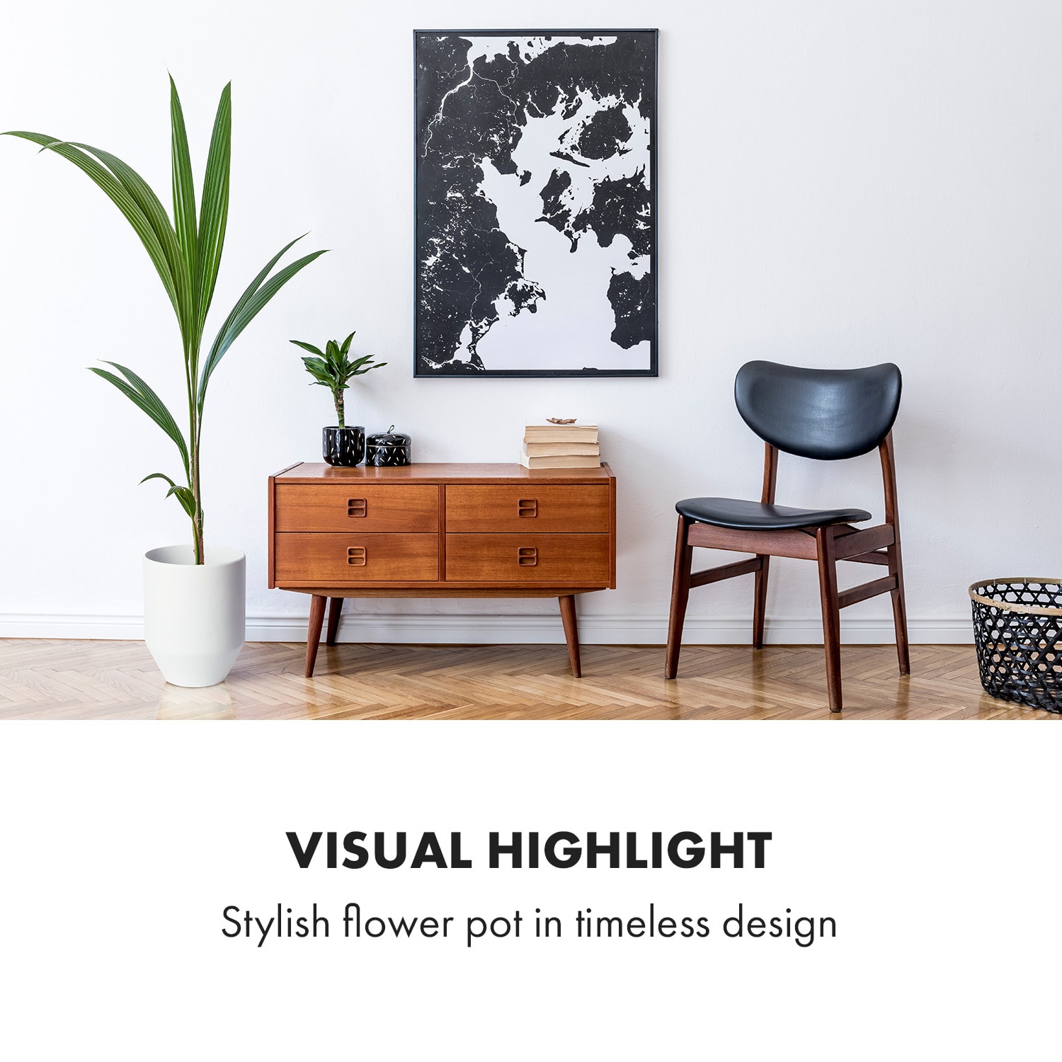 Fox & Fern Almere Kvetináč Polystone Ideálny pre rastliny, ručne vyrobený, okrúhly – Obrázok 2
