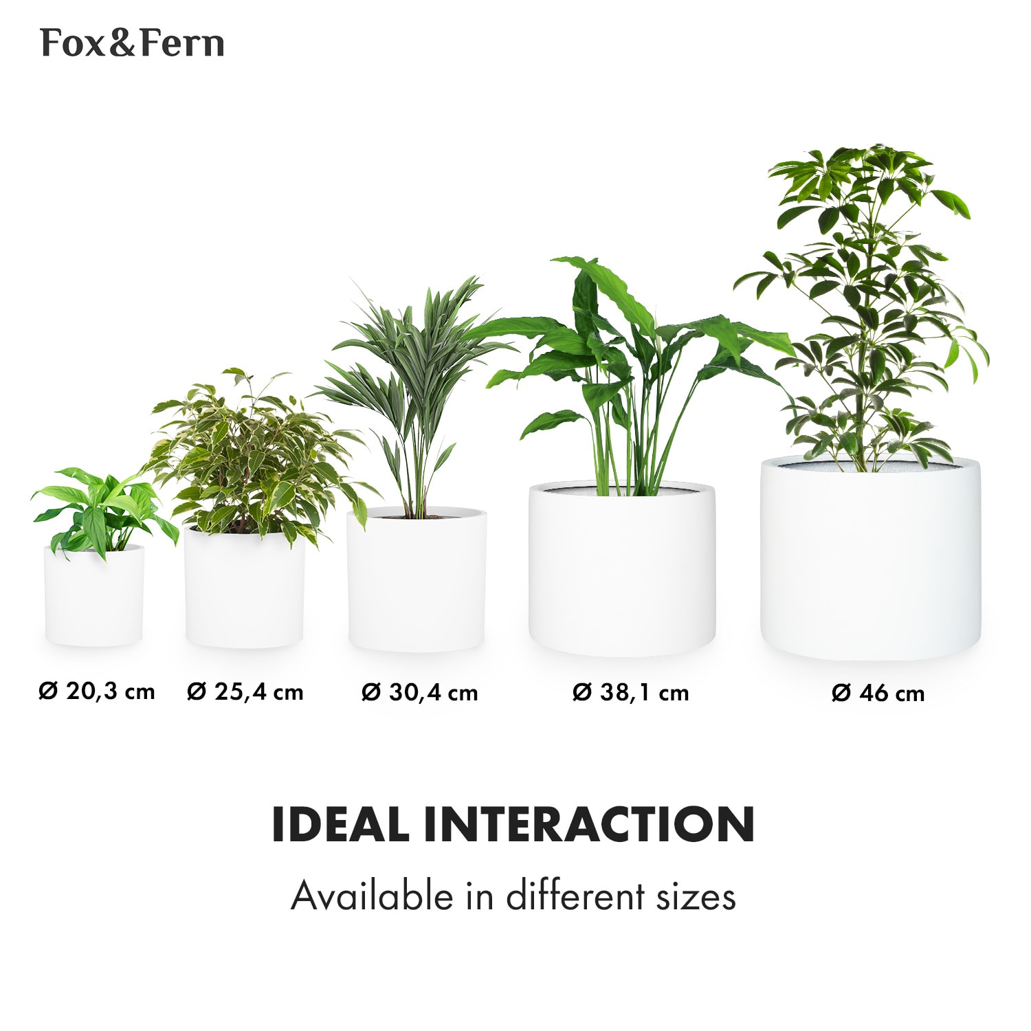 Fox & Fern Gendt kvetináč z vláknitého kameňa na vnútorné a vonkajšie použitie – Obrázok 5