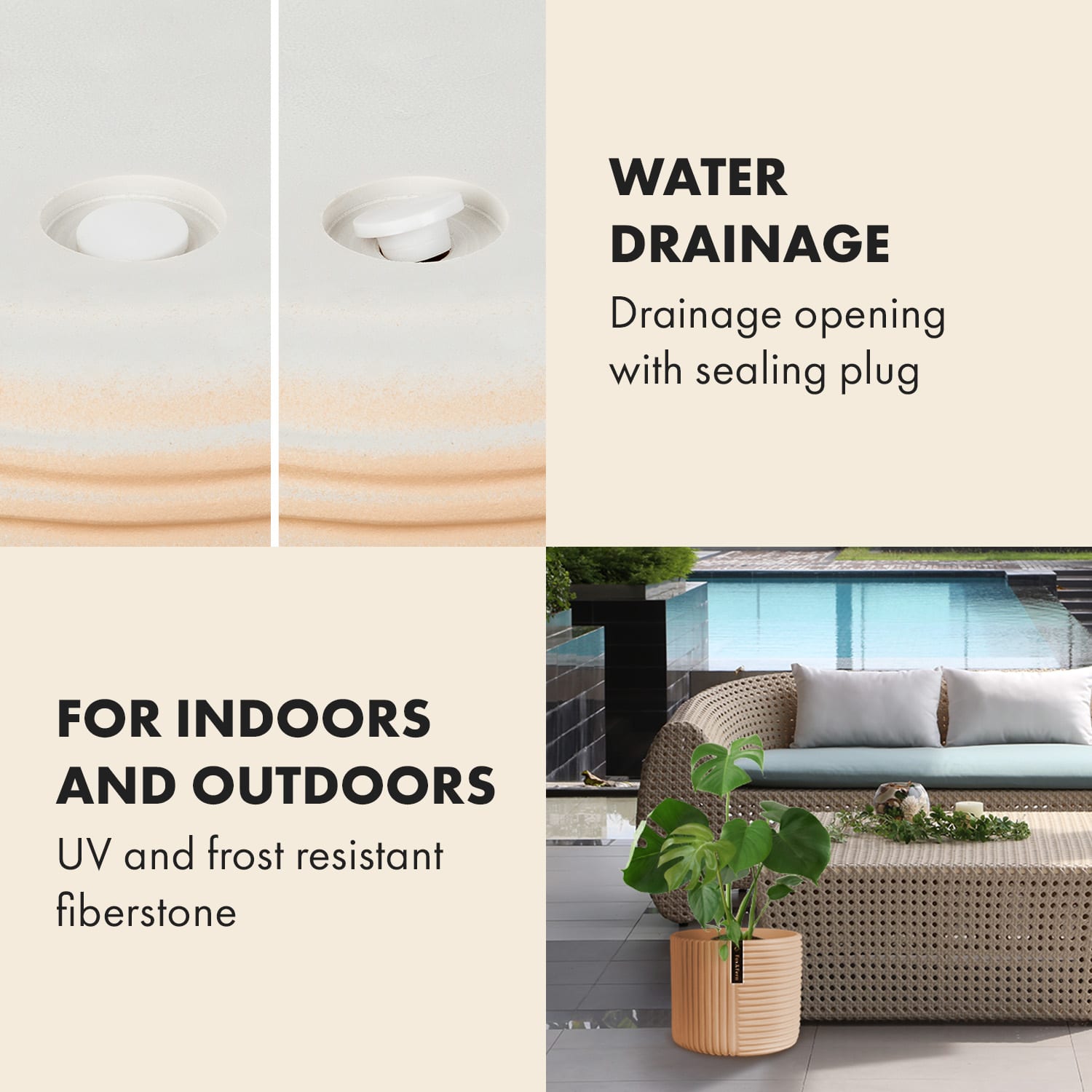 Fox & Fern Hasselt, kvetináč z polystonu, ručne robený – Obrázok 4