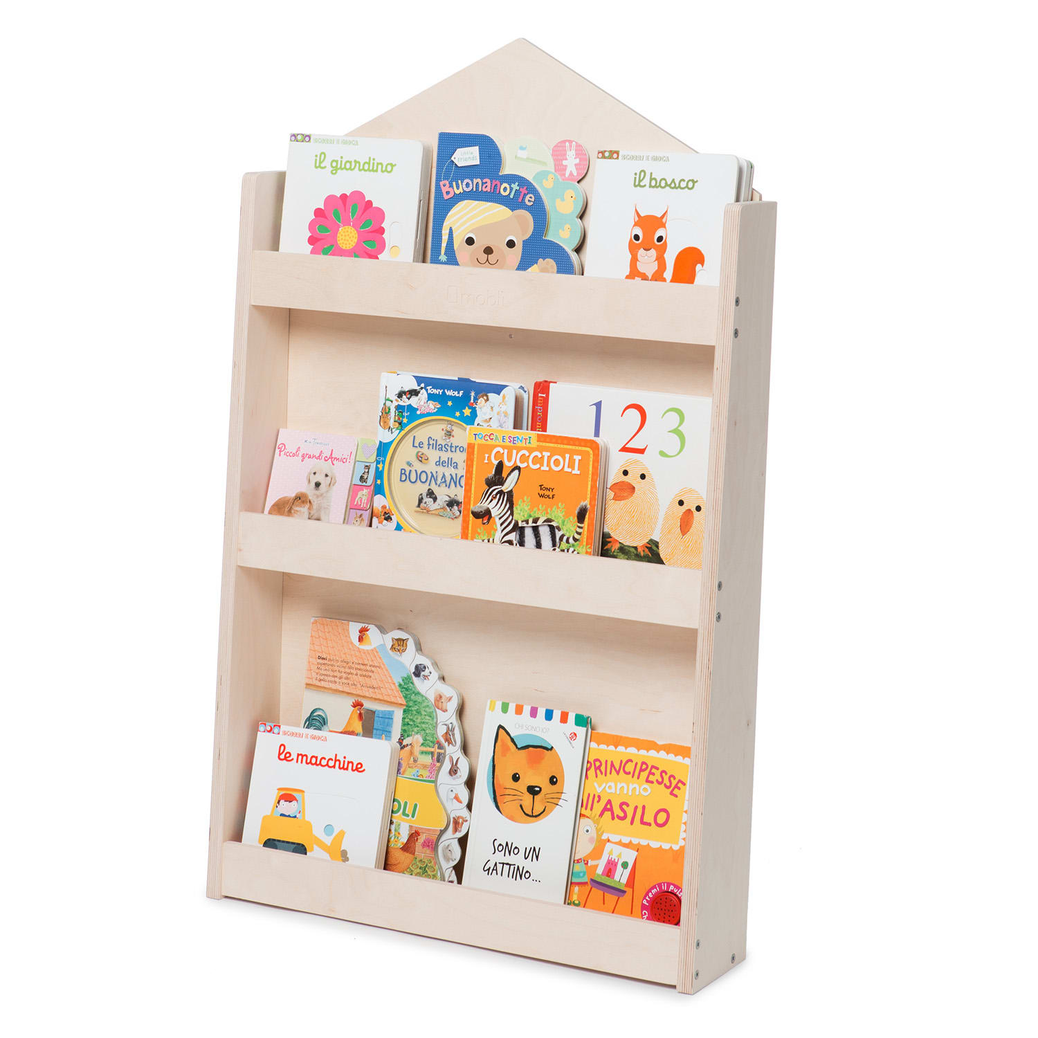 Mobli Dotty, Natural Haus, detský regál na knihy, Montessori, multiplex, 60 × 95 × 13 cm