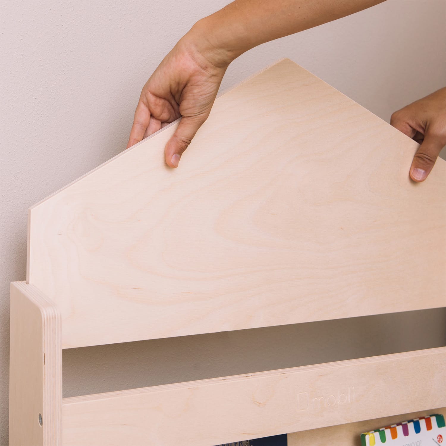 Mobli Dotty, Natural Haus, detský regál na knihy, Montessori, multiplex, 60 × 95 × 13 cm – Obrázok 3