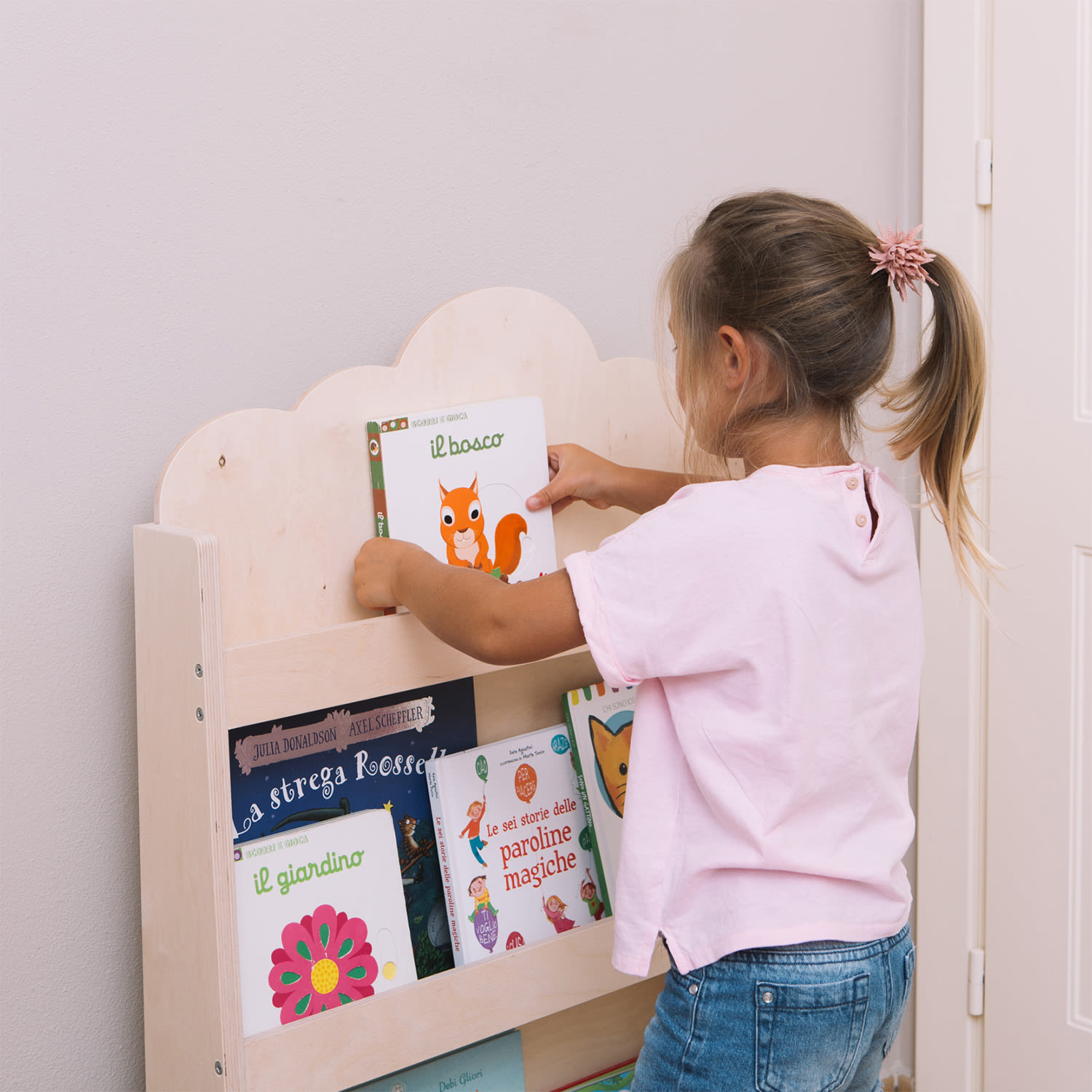 Mobli Dotty, Natural Haus, detský regál na knihy, Montessori, multiplex, 60 × 95 × 13 cm – Obrázok 2