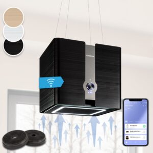 Klarstein Futurelight Smart, digestor, 42 cm, ostrovčekový, 413 m³/h, LED, nehrdzavejúca oceľ, čierny