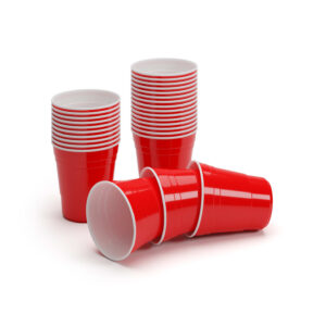 BeerCup Nadal 10 Oz, červené párty poháre, US-College Style, 295 ml, znovu použiteľné