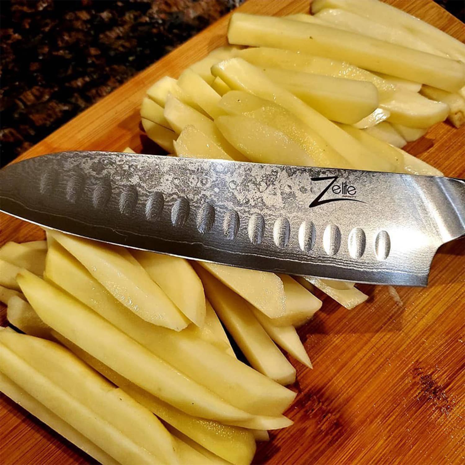 Zelite Infinity by Klarstein Alpha-Royal Japanese Series, 7" nôž santoku, damašková oceľ – Obrázok 4