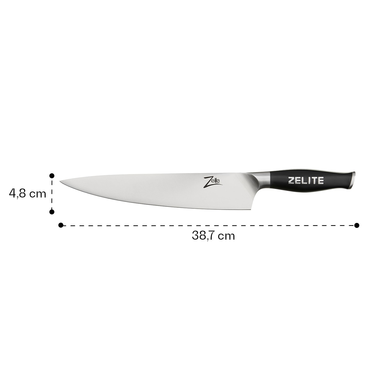 Zelite Infinity by Klarstein Comfort Pro, 10" nôž šéfkuchára, 56 HRC, nehrdzavejúca oceľ – Obrázok 5
