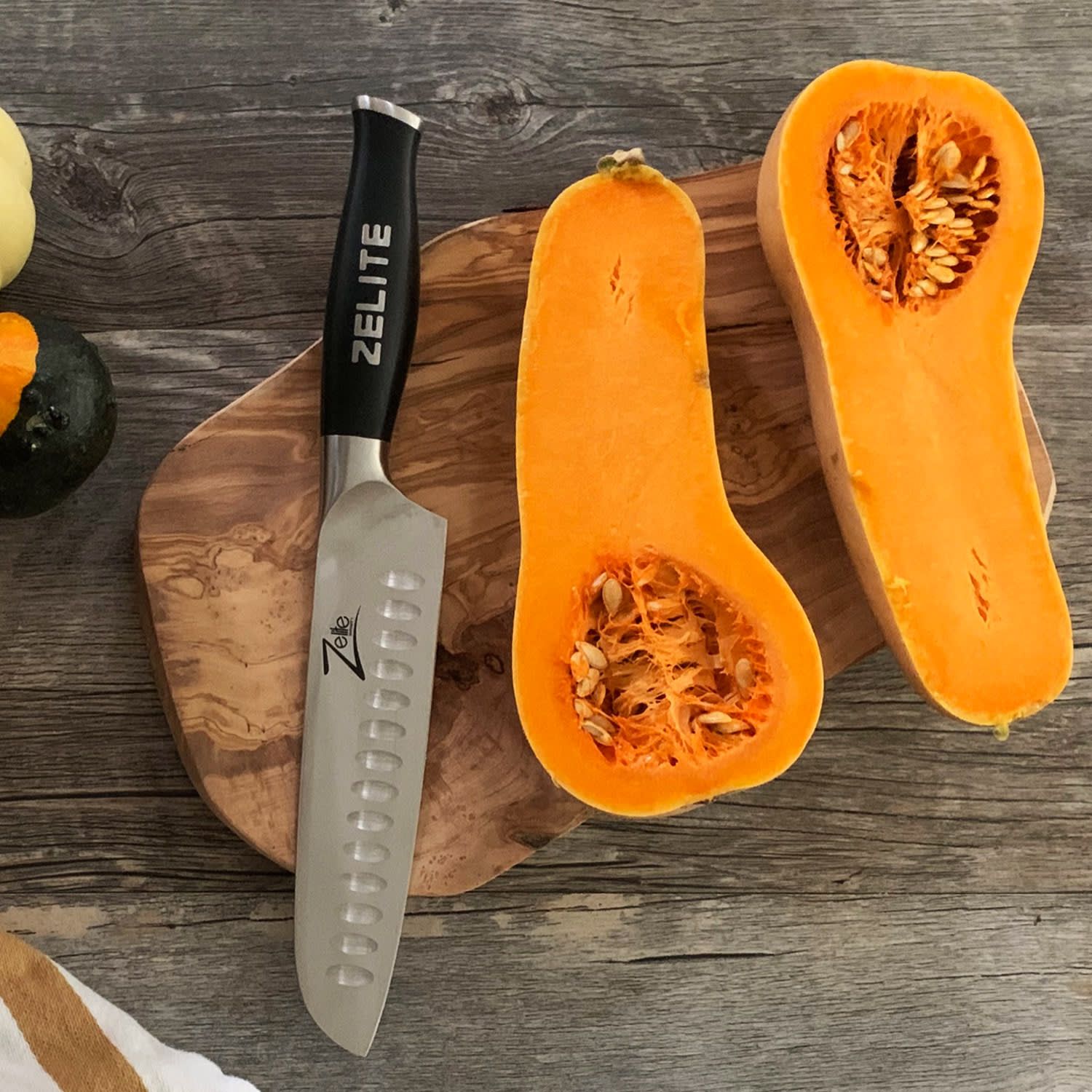 Zelite Infinity by Klarstein Comfort Pro, 7" nôž santoku, 56 HRC, nehrdzavejúca oceľ – Obrázok 4