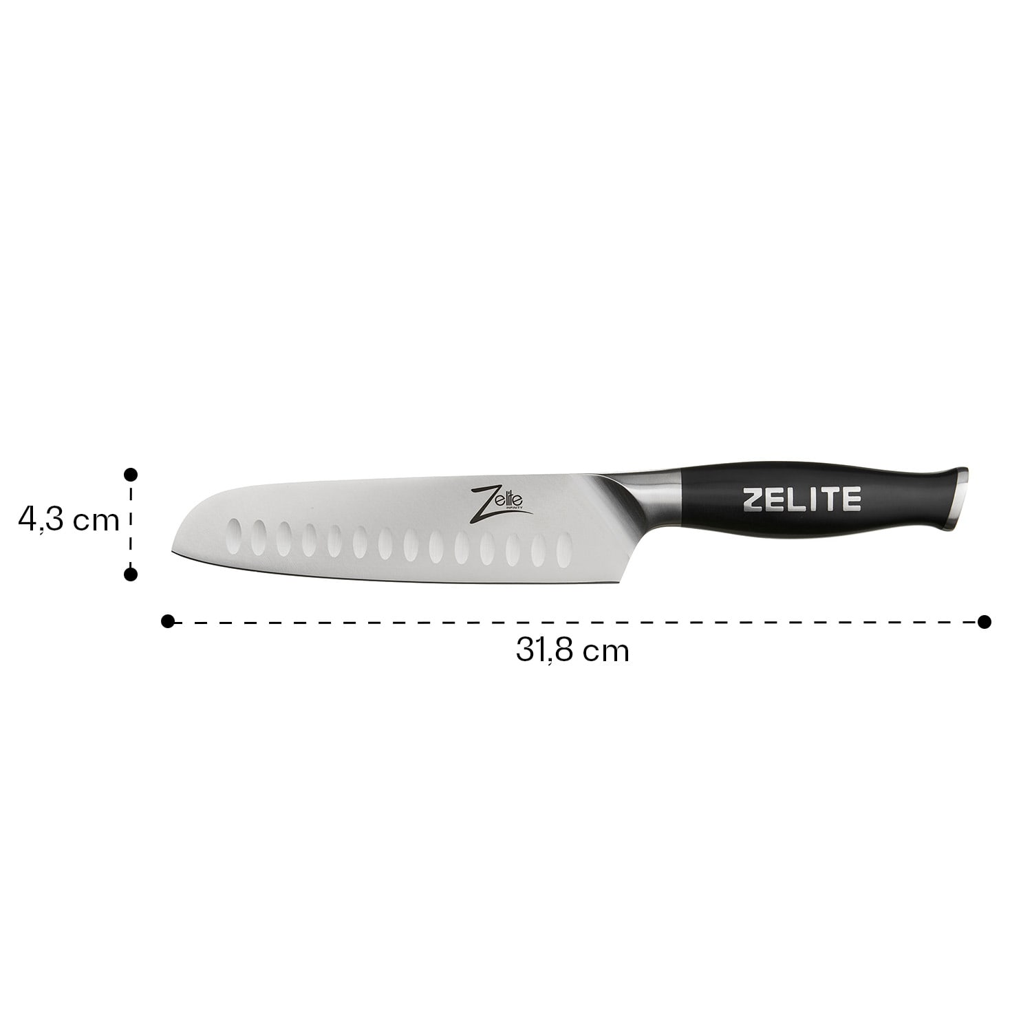 Zelite Infinity by Klarstein Comfort Pro, 7" nôž santoku, 56 HRC, nehrdzavejúca oceľ – Obrázok 5