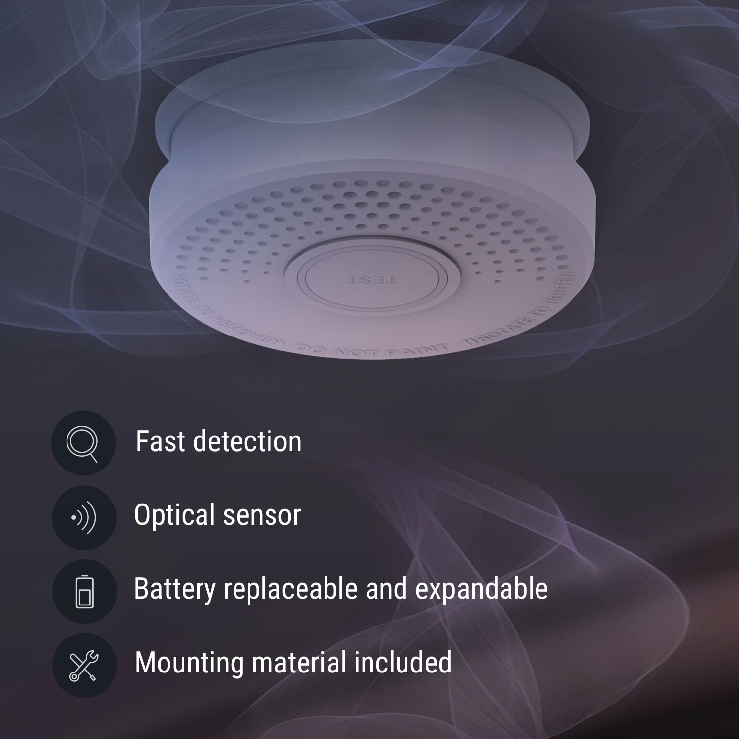 SHD by oneConcept Detektor dymu DOF39 so sadou magnetického držiaka – Obrázok 3