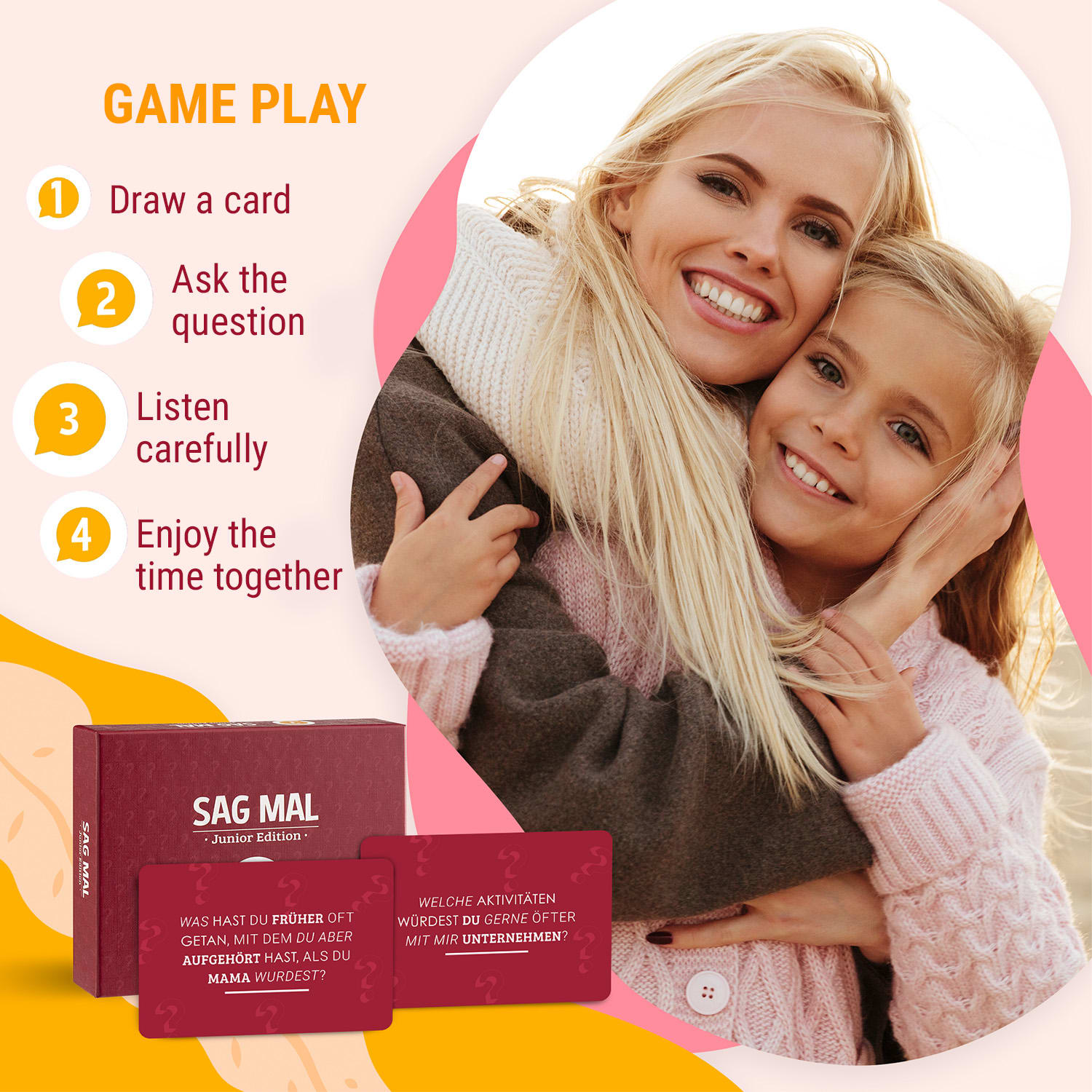 Spielehelden Sag mal... Mama - Junior Edition spoznávacia hra 100+ otázok Počet hráčov: 2+ Vek: od 8 rokov – Obrázok 3