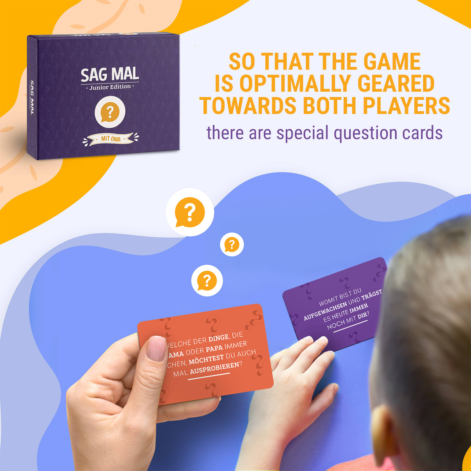 Spielehelden Sag mal... mit Oma - Junior Edition spoznávacia hra 100+ otázok Počet hráčov: 2+ Vek: od 8 rokov – Obrázok 4