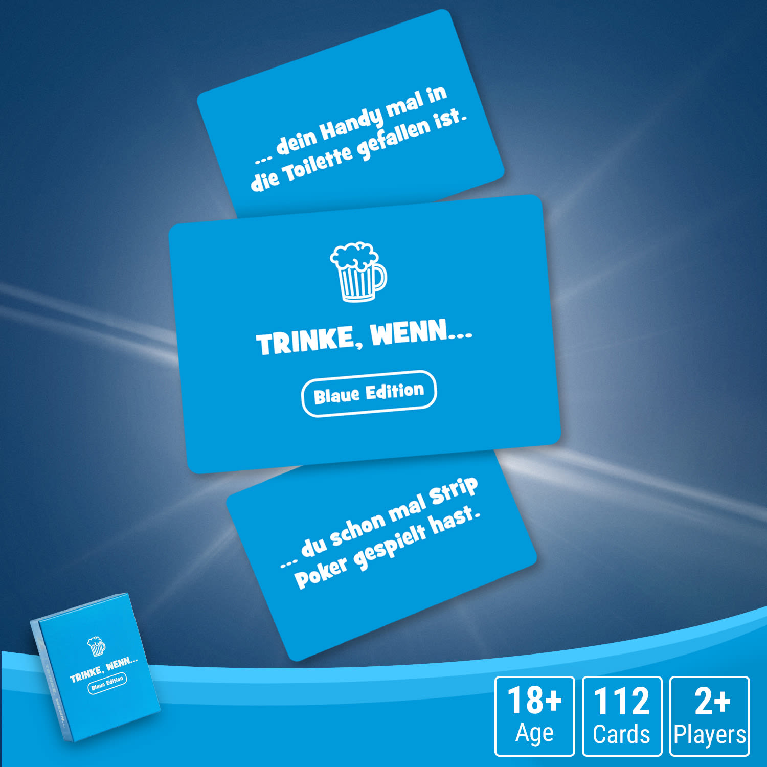 Spielehelden Trinke wenn... Blaue Edition Hra na pitie 100+ otázok Počet hráčov: 2+ Vek: od 18 – Obrázok 5