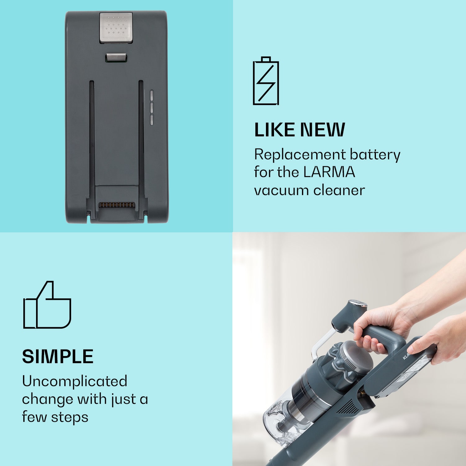 Klarstein LARMA náhradná batéria do vysávača 25,9V/2200 mAh – Obrázok 2