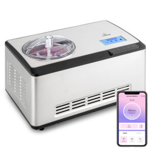 Klarstein Dolce Bacio Smart, zmrzlinovač a jogurtovač, kompresor, 2 l, Wi-Fi, dotykový displej, nehrdzavejúca oceľ
