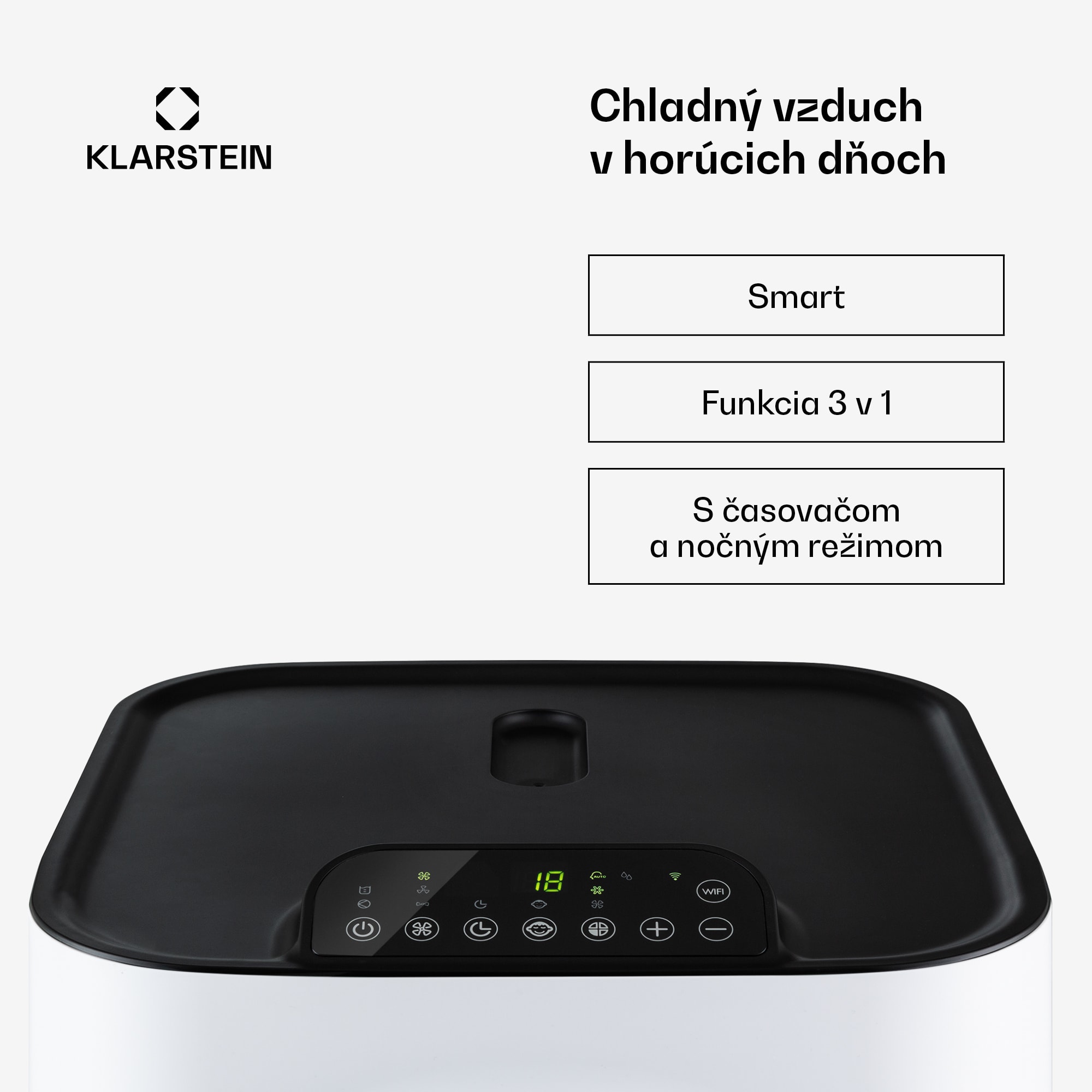 Klarstein Kraftwerk Eco Smart 11, mobilná klimatizácia 3 v 1, 11 500 BTU, diaľkové ovládanie, ovládanie pomocou aplikácie – Obrázok 2