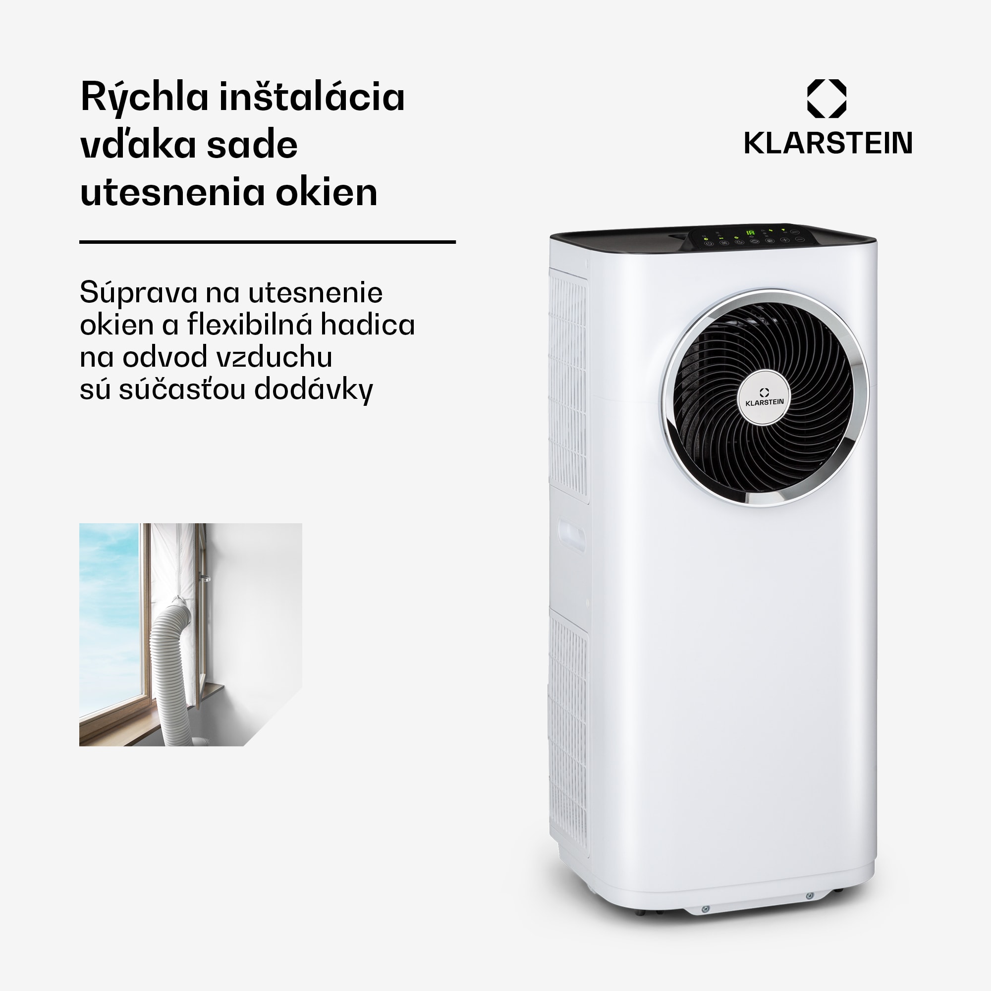 Klarstein Kraftwerk Eco Smart 11, mobilná klimatizácia 3 v 1, 11 500 BTU, diaľkové ovládanie, ovládanie pomocou aplikácie – Obrázok 5
